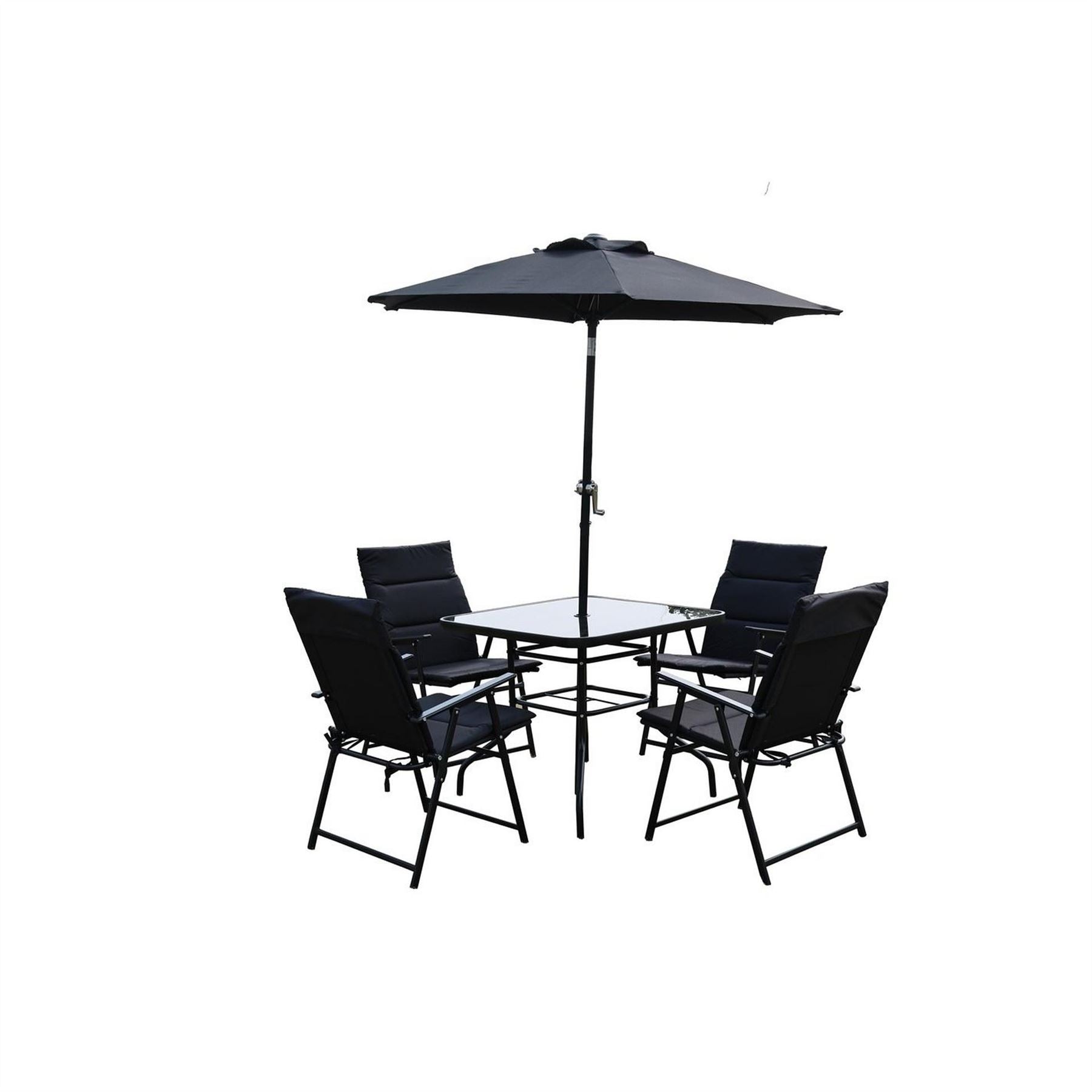 Linea Piece Glass Top Weather Resistant Garden Furniture Set