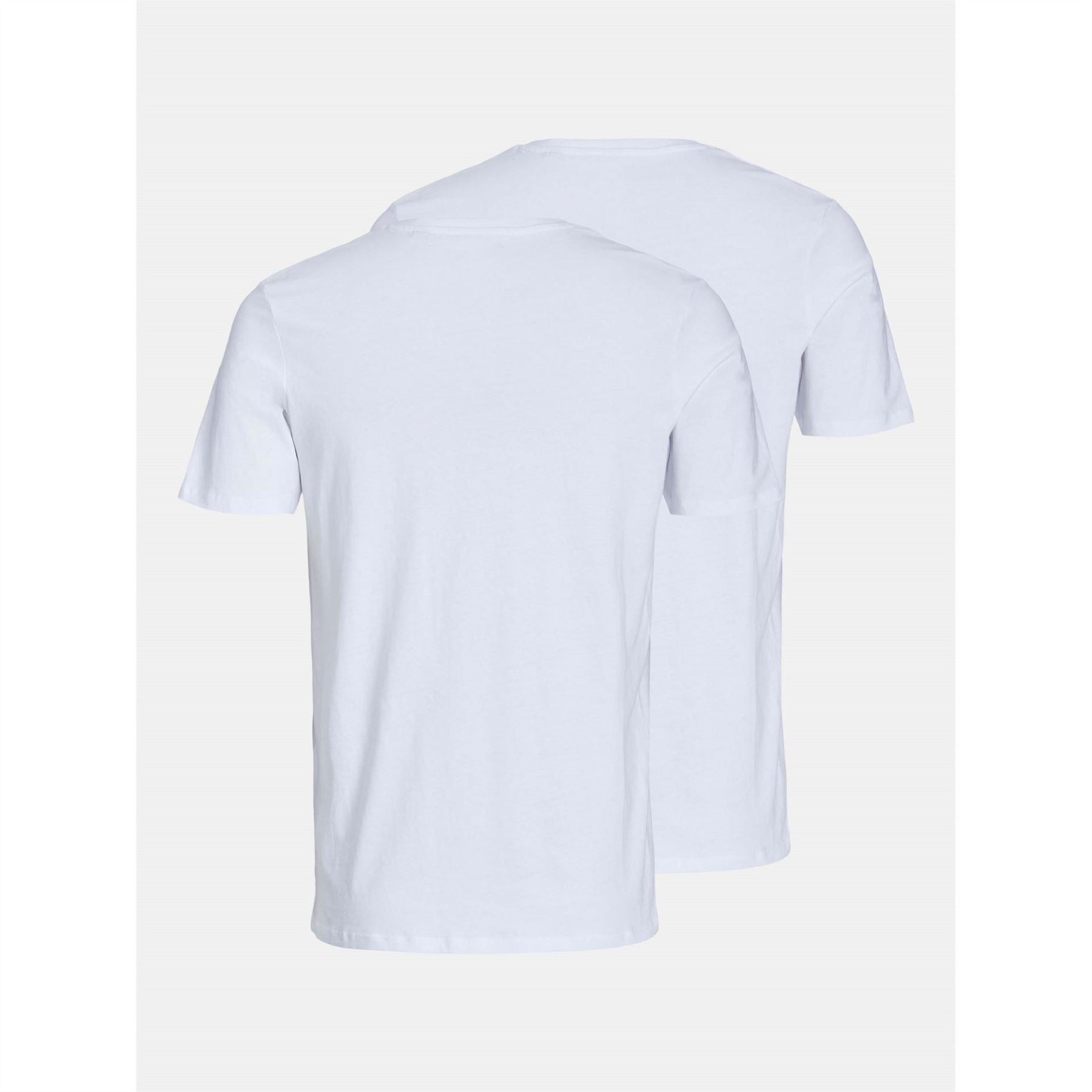 Jack and Jones Mens 2 Pack Short Sleeve V Neck T-Shirt