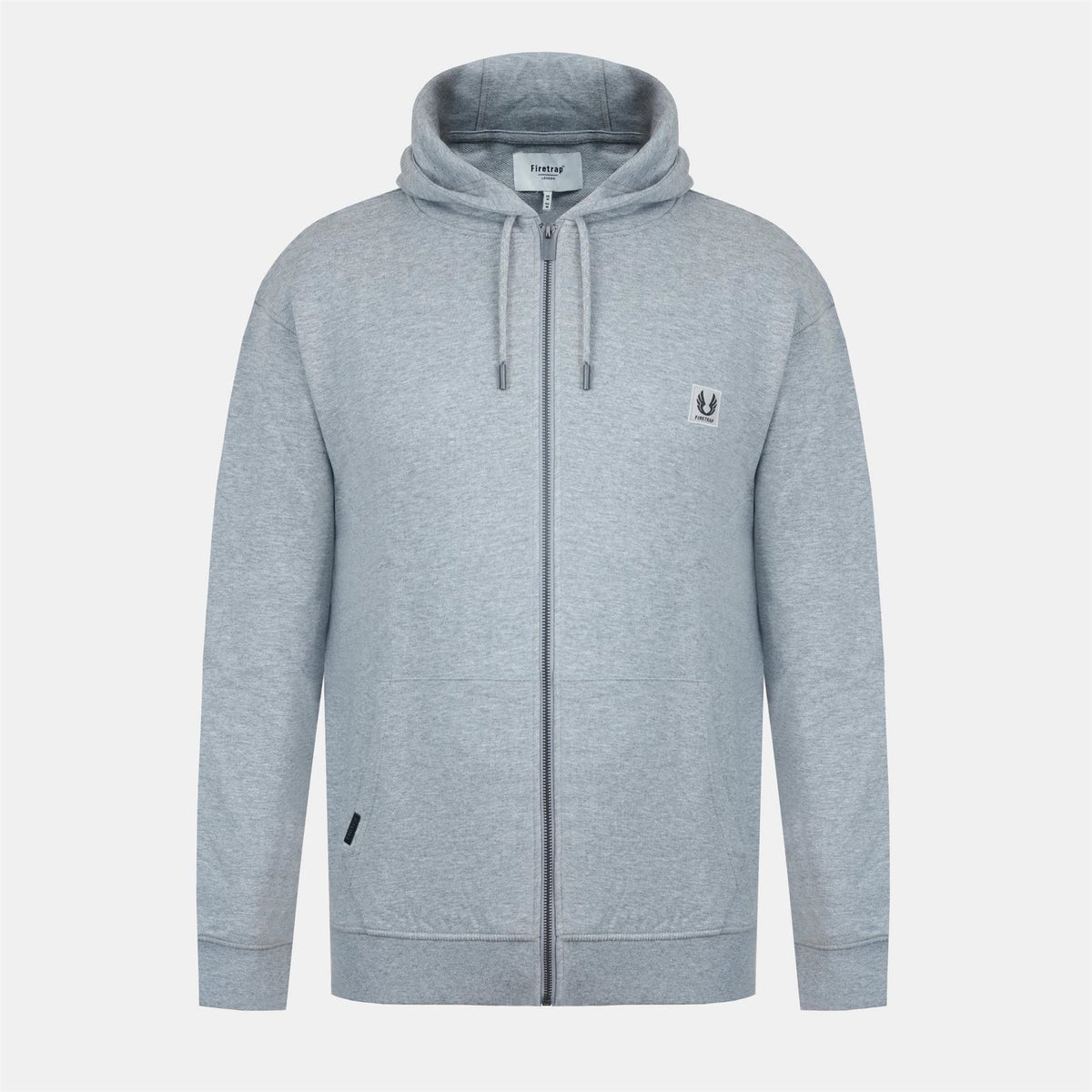 Firetrap Solid Patterned Zip Neck Ribbed Cuff Sweat Jacket