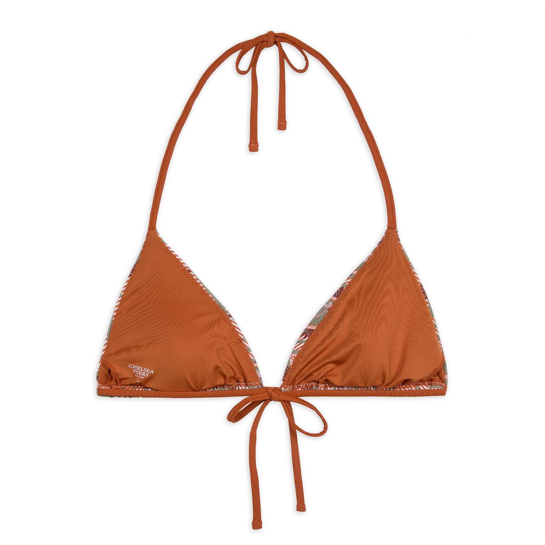 Chelsea Peers Geometric Print Bikini Top with Tie Closure