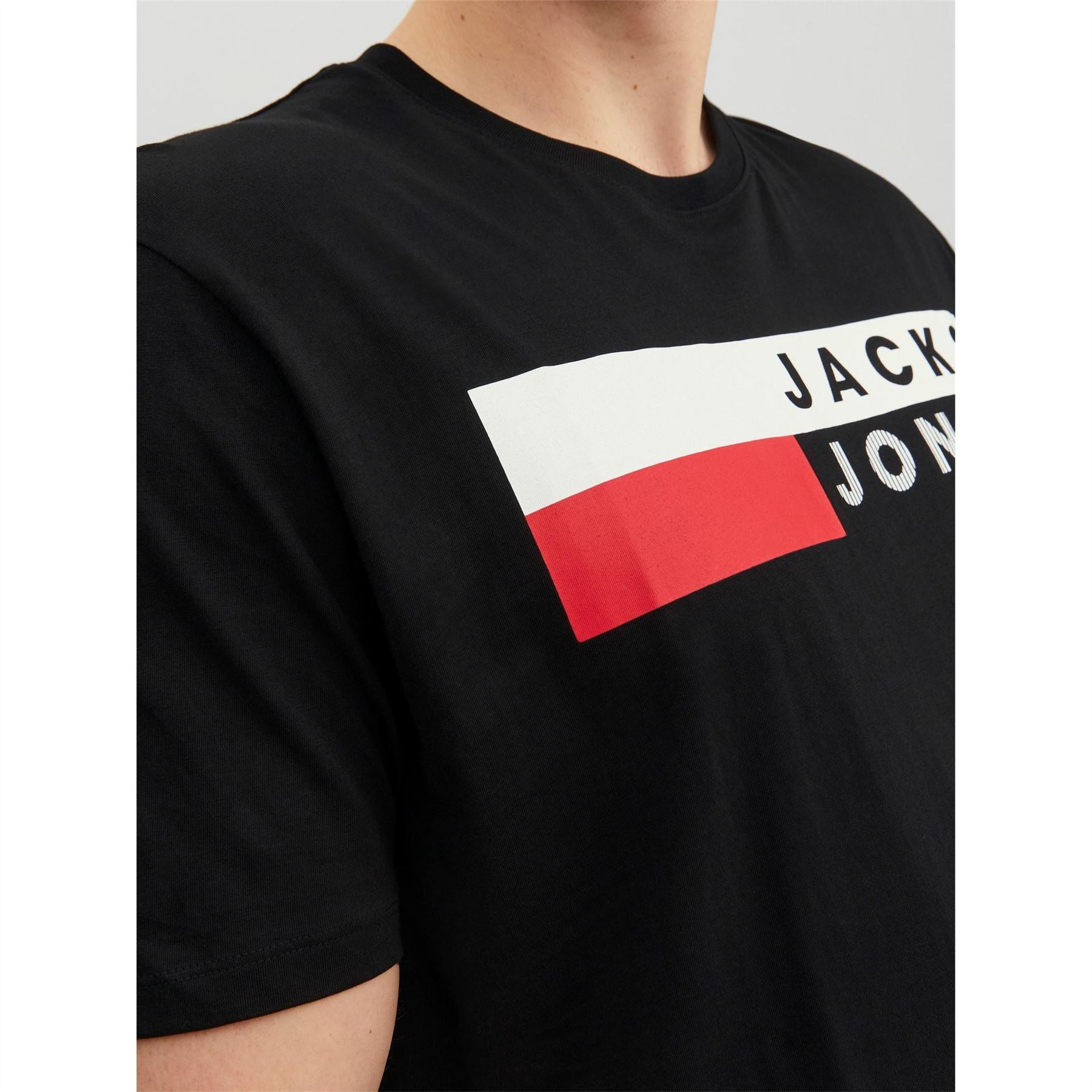Jack and Jones Mens Short Sleeve Logo T-Shirt Plus Size