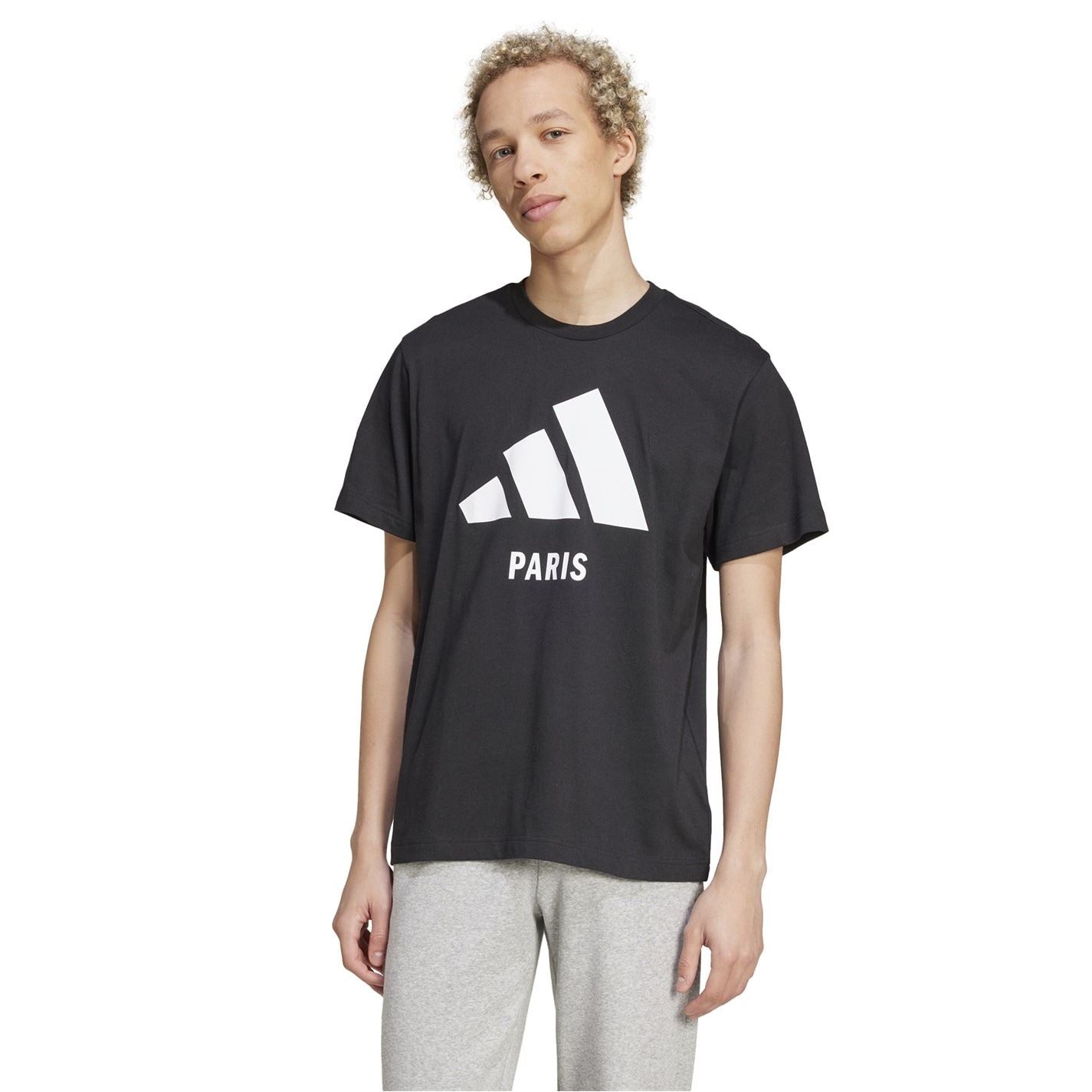 adidas Paris Bold Logo Crew Neck Short Sleeve Jersey T-Shirt