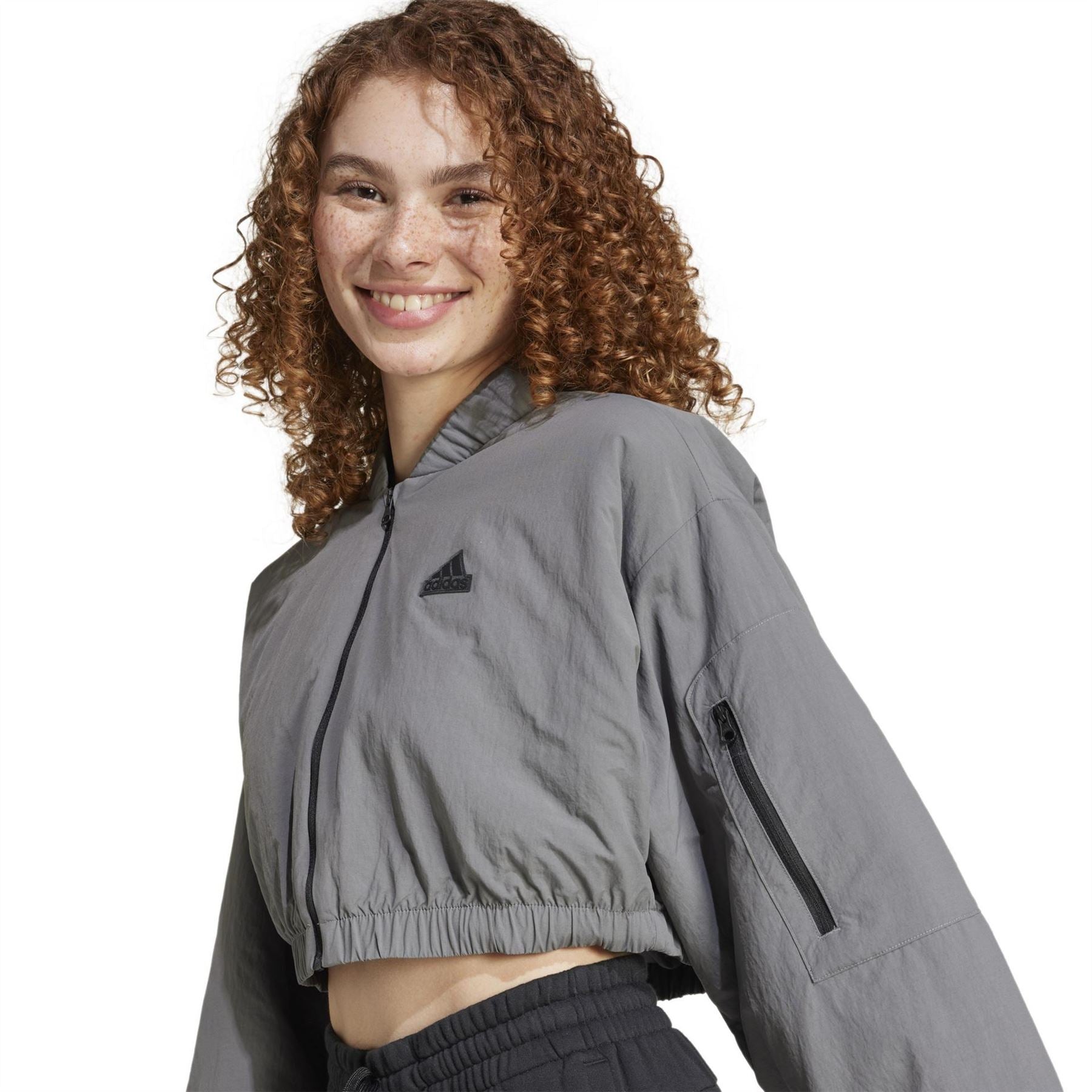 adidas City Escape Padded Cropped Bomber Jacket