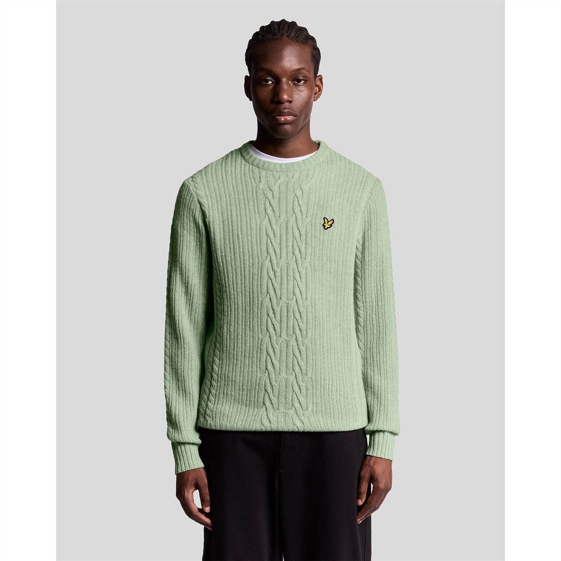 Lyle and Scott Embroidered Eagle Logo Crew Neck Long Sleeve Sweater