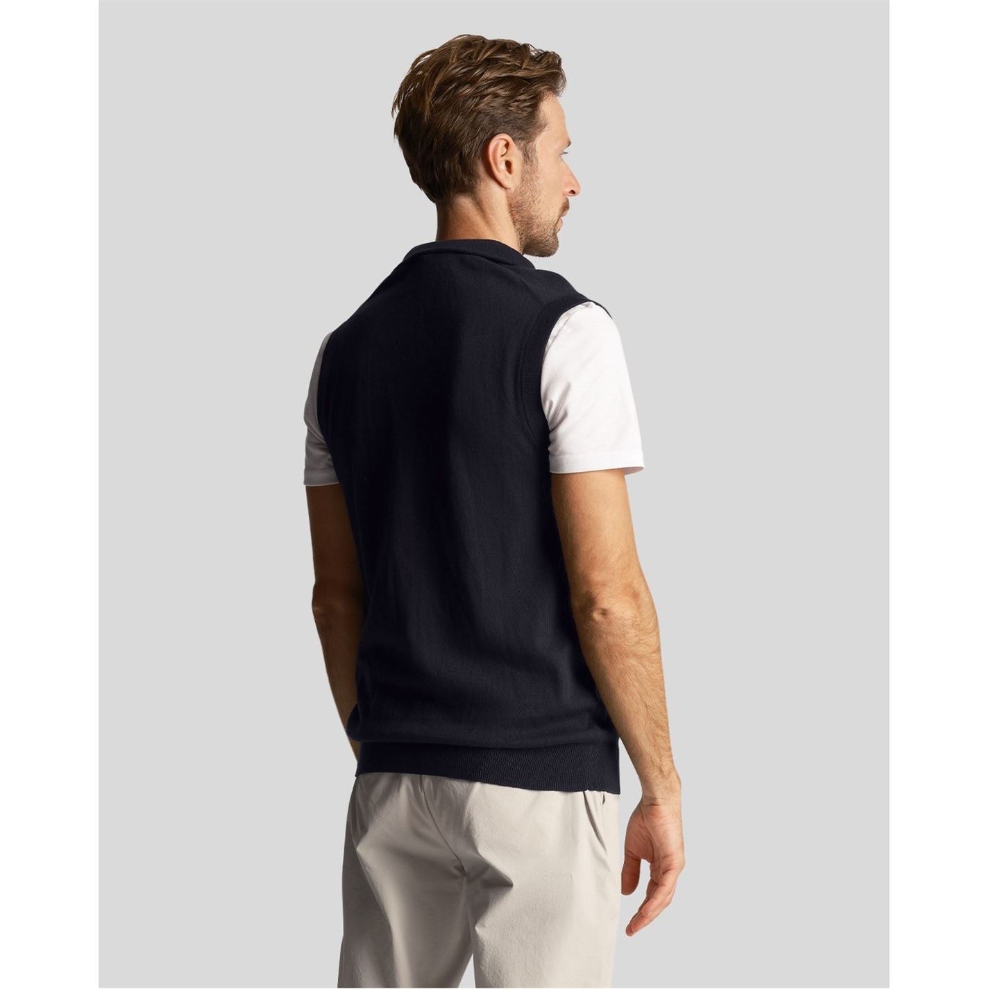 Lyle and Scott Knitted Mock Neck Regular Fit Vest