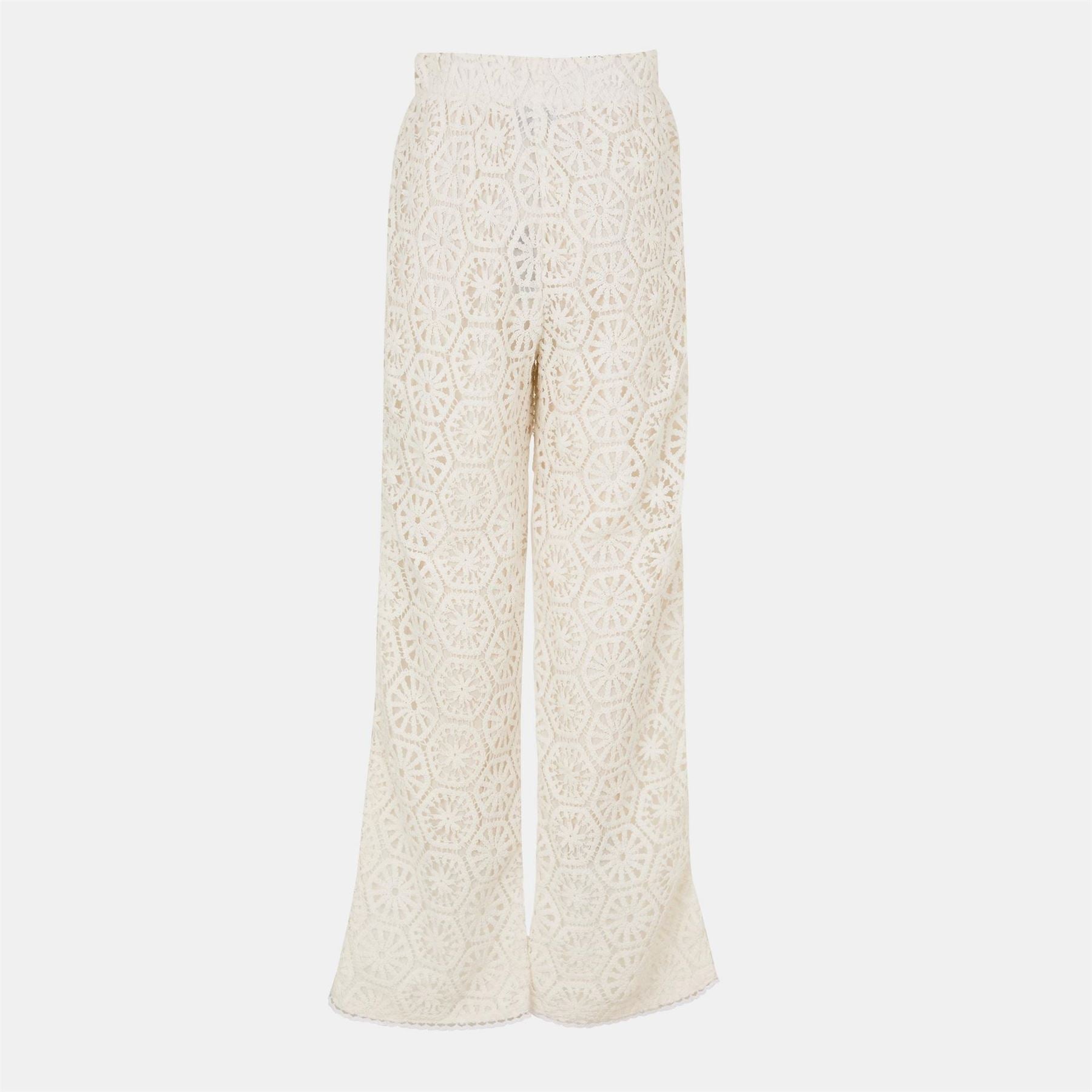 AmyLynn Crochet Detail Wide Leg Beach Palazzo