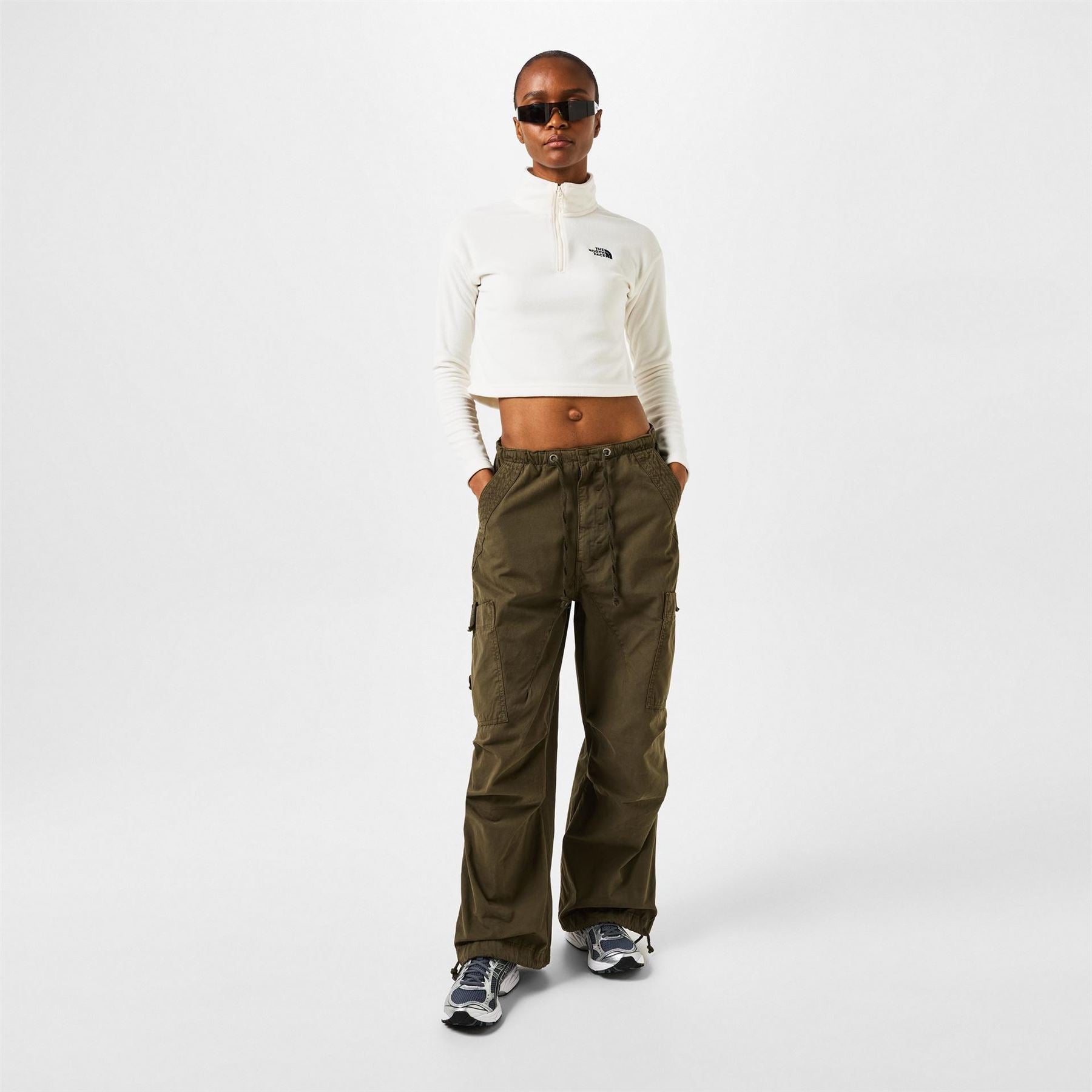 The North Face Glacier Quarter Zip Crop Fleece Top