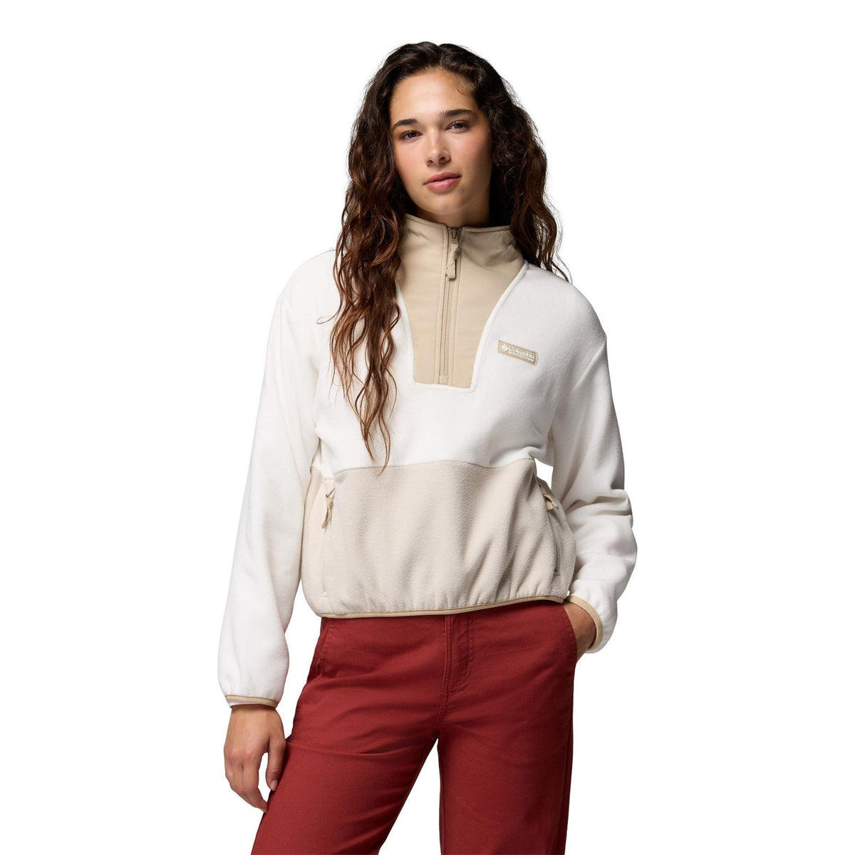 Columbia Sequoia Grove 1 4 Zip Cropped Long Sleeve Funnel Neck Fleece