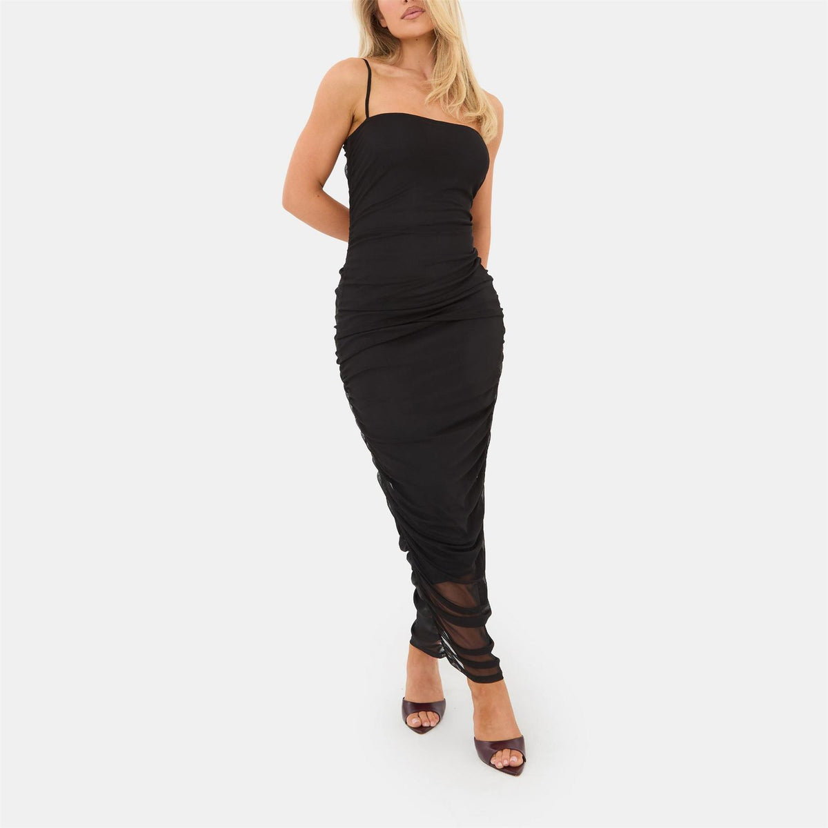 I Saw It First Ruched Midi Dress