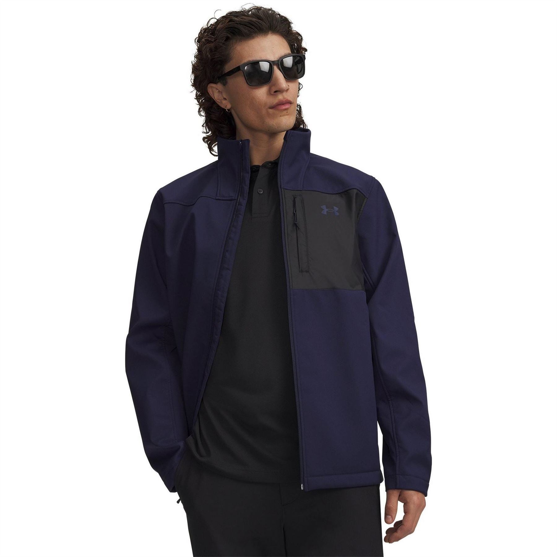 Under Armour Solid Patterned Training Jacket with Woven Cuff and Printed Logo