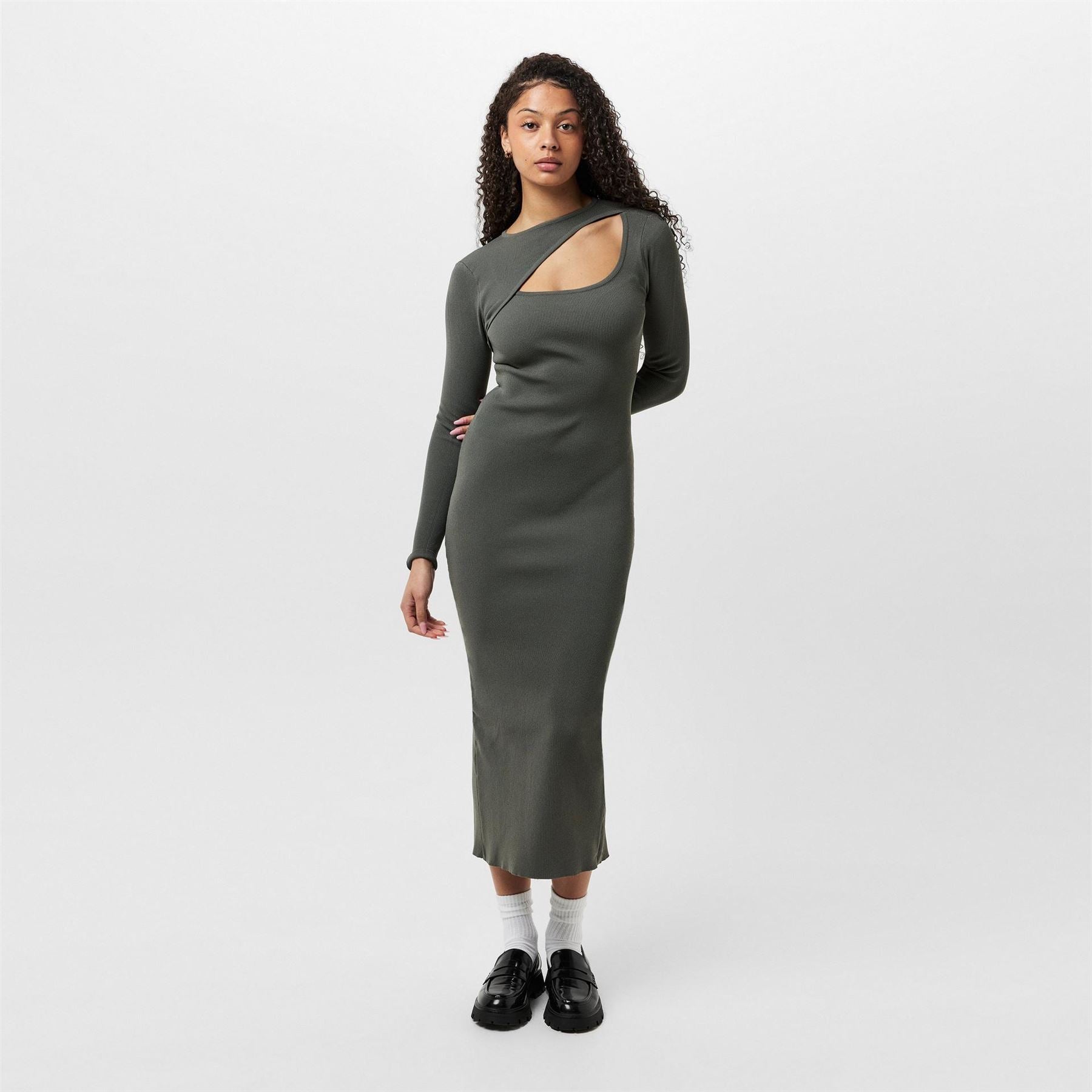 Jack Wills Slash Crew Neck Midi Bodycon Dress