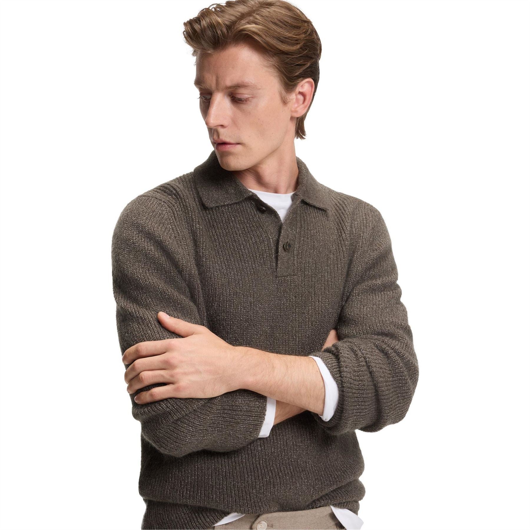 Boss Collared Neck Long Sleeve Regular Fit Sweater
