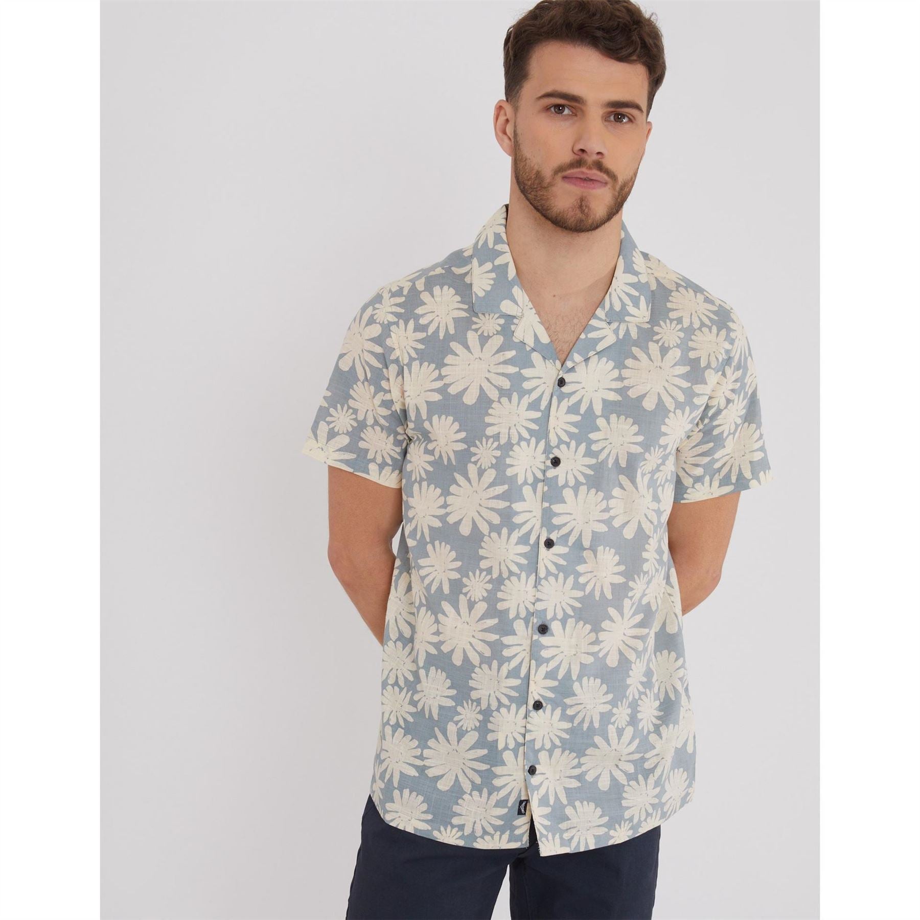 Threadbare Northhal Short Sleeve Patterned Shirt