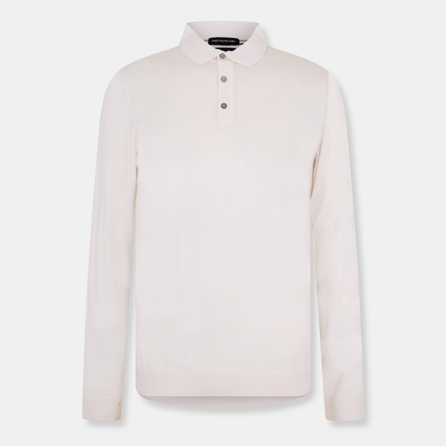 Boss Lancione Gsu Knitted Long Sleeve Polo Shirt