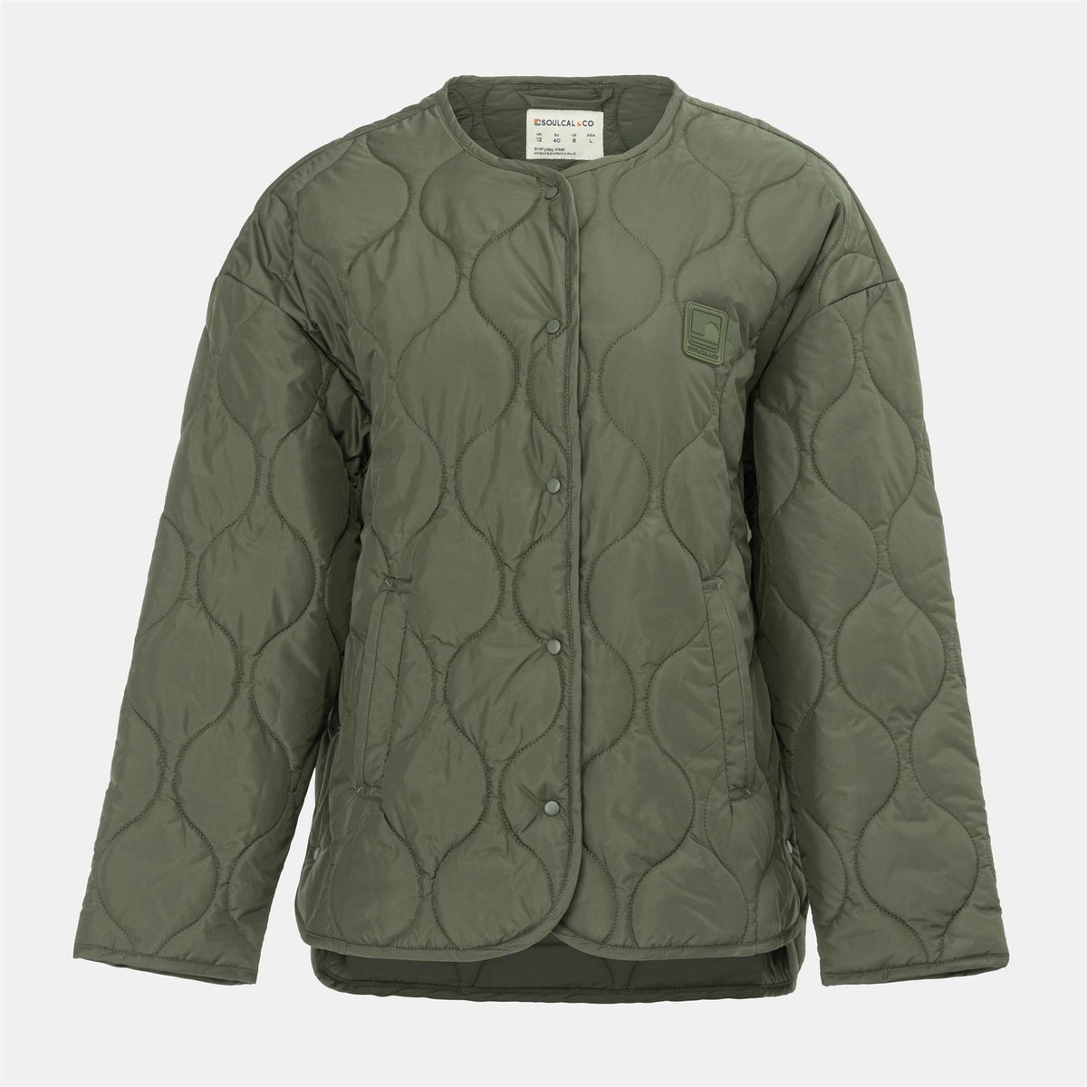 SoulCal Collarless Long Sleeve Quilted Jacket