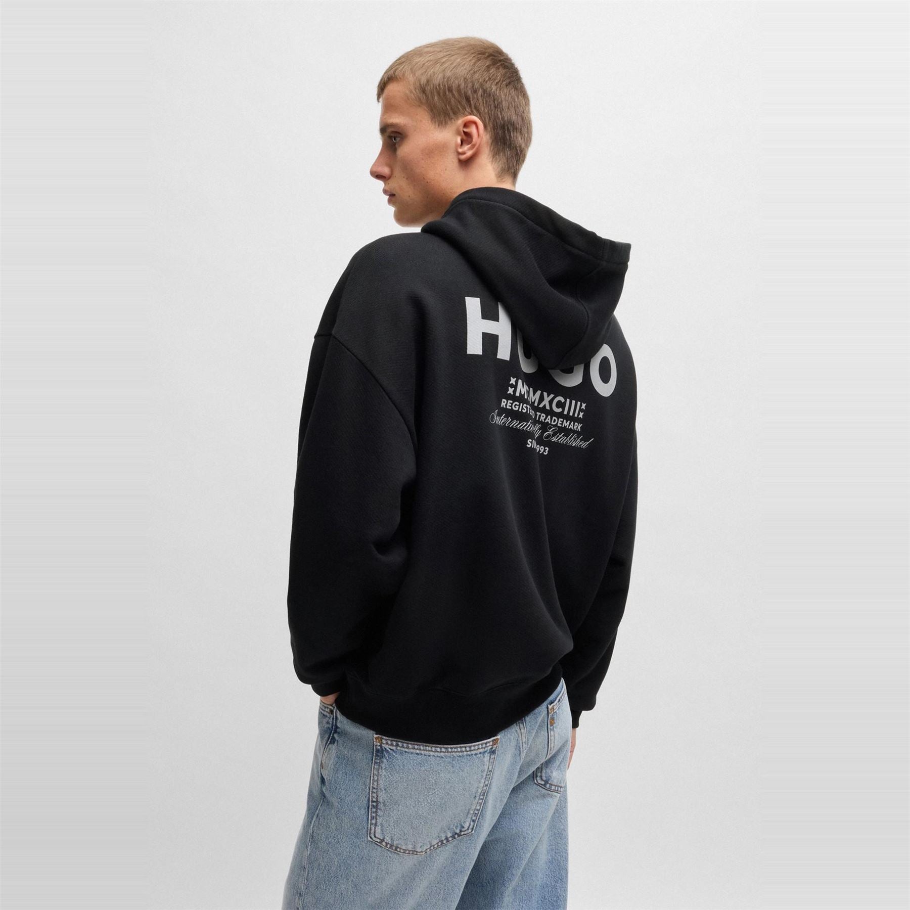 Hugo HUGO Nazardo Drawstring Hoodie with Modern Logo Detail