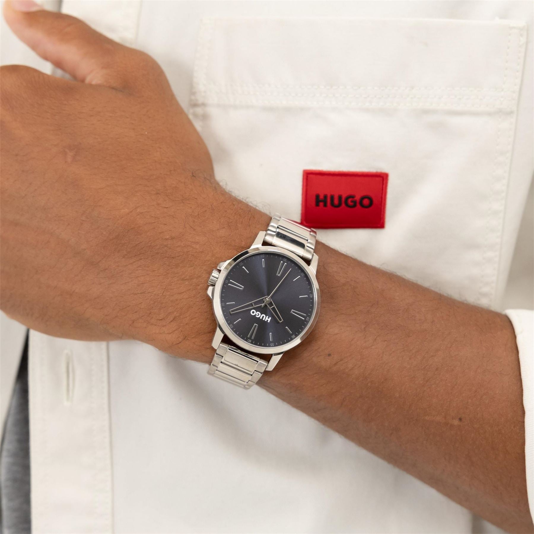 Hugo HUGO #SMOOTH Stainless Steel Bracelet Watch with Green Dial