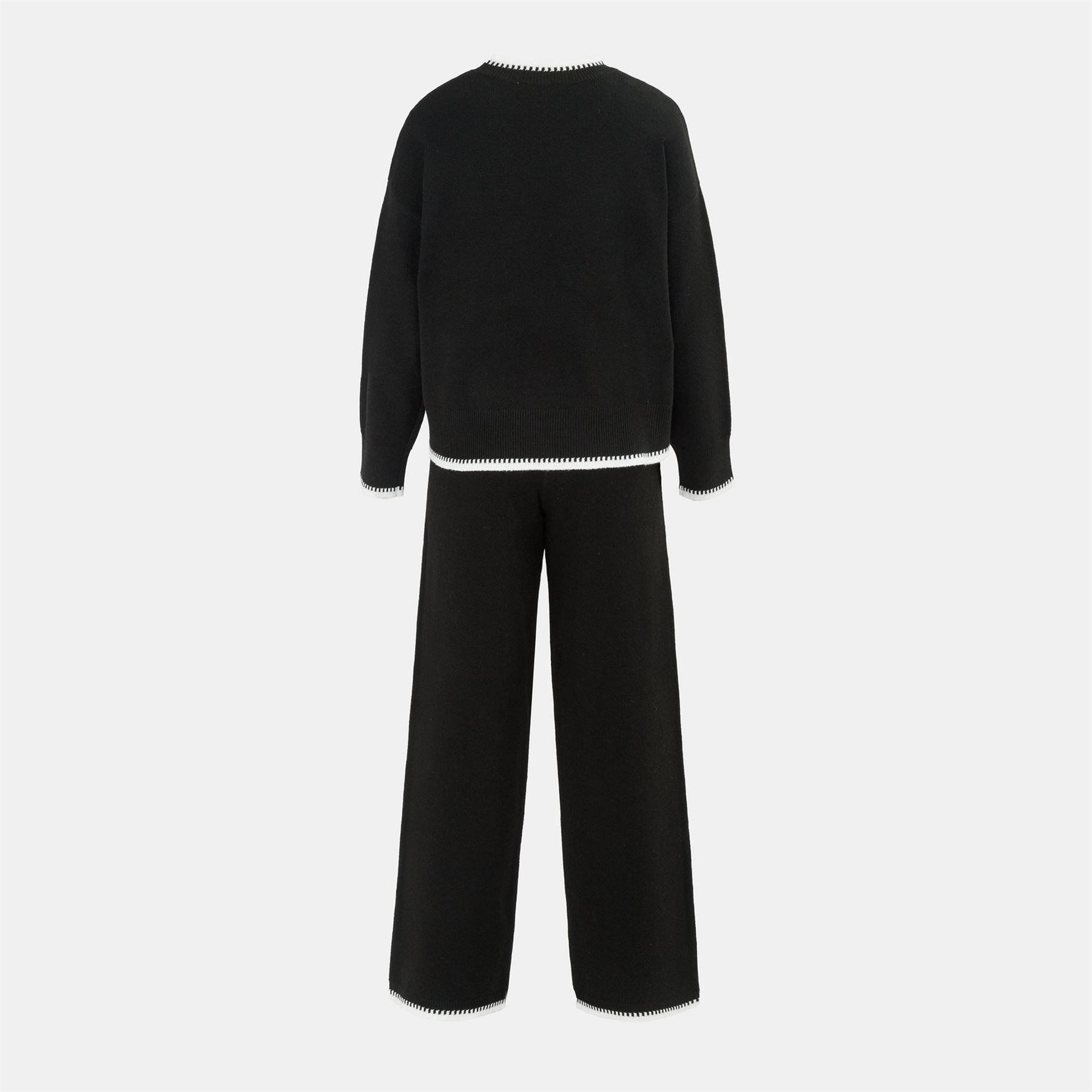 Miso Womens Long Sleeve Contrast Hem Set Knitwear