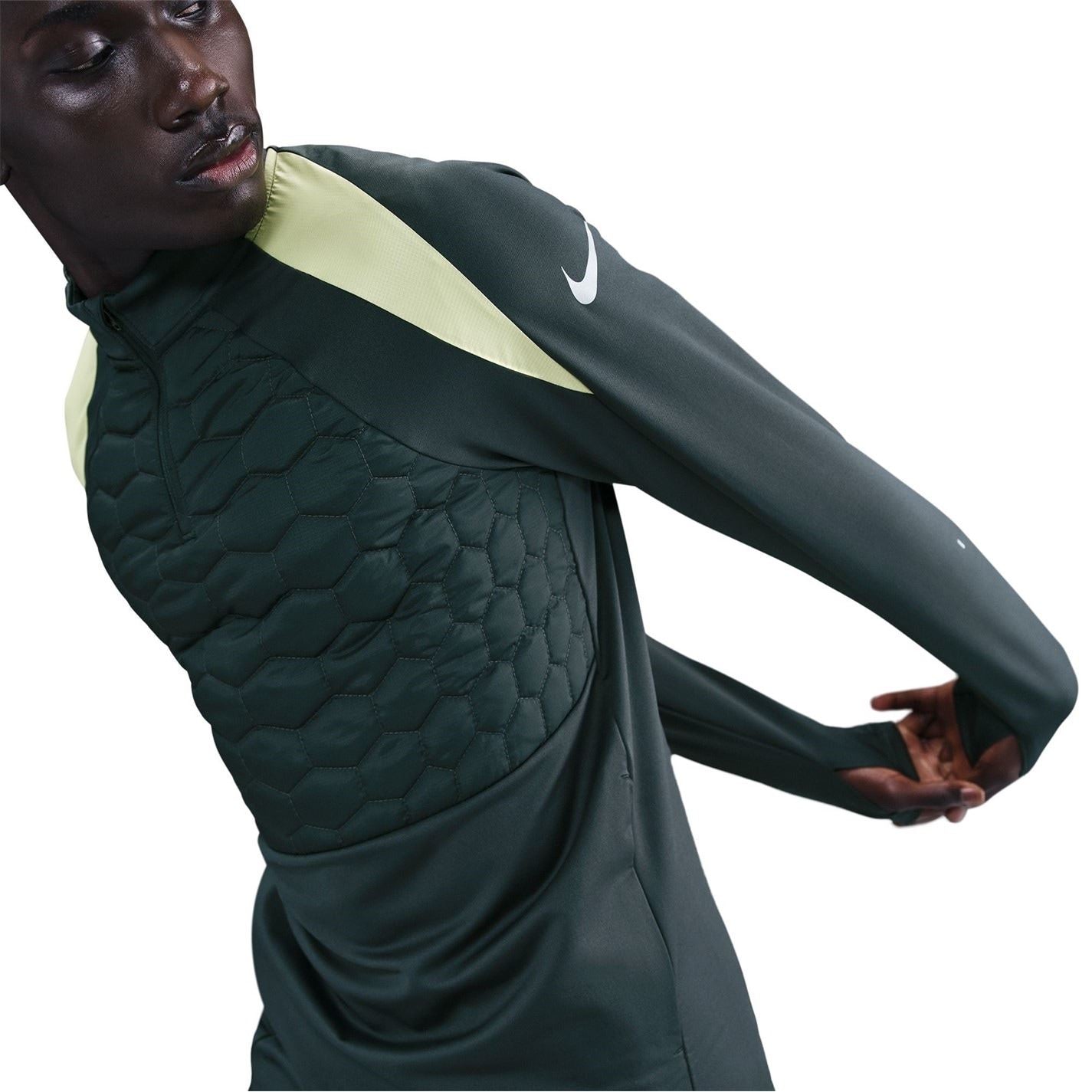 Nike Zip Neck Raglan Sleeve Slim Fit Drill Top