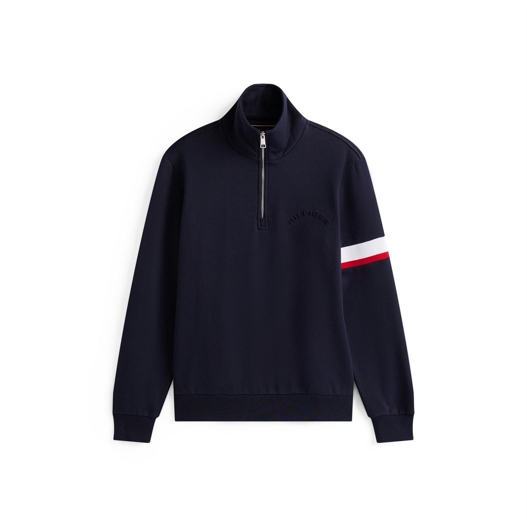 Tommy Hilfiger Zip Neck High Collar Long Sleeve Sweatshirt