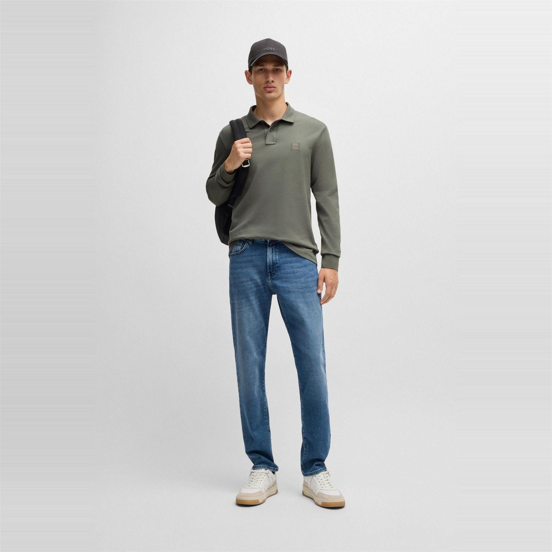 Boss BOSS ORANGE Passerby Premium Cotton Long Sleeve Polo Shirt with Logo Detail