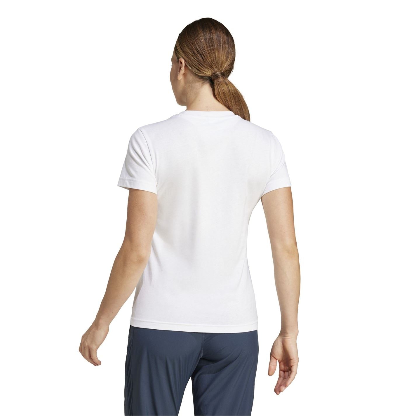 adidas Logo Crew Neck Ribbed Collar Short Sleeve T-Shirt