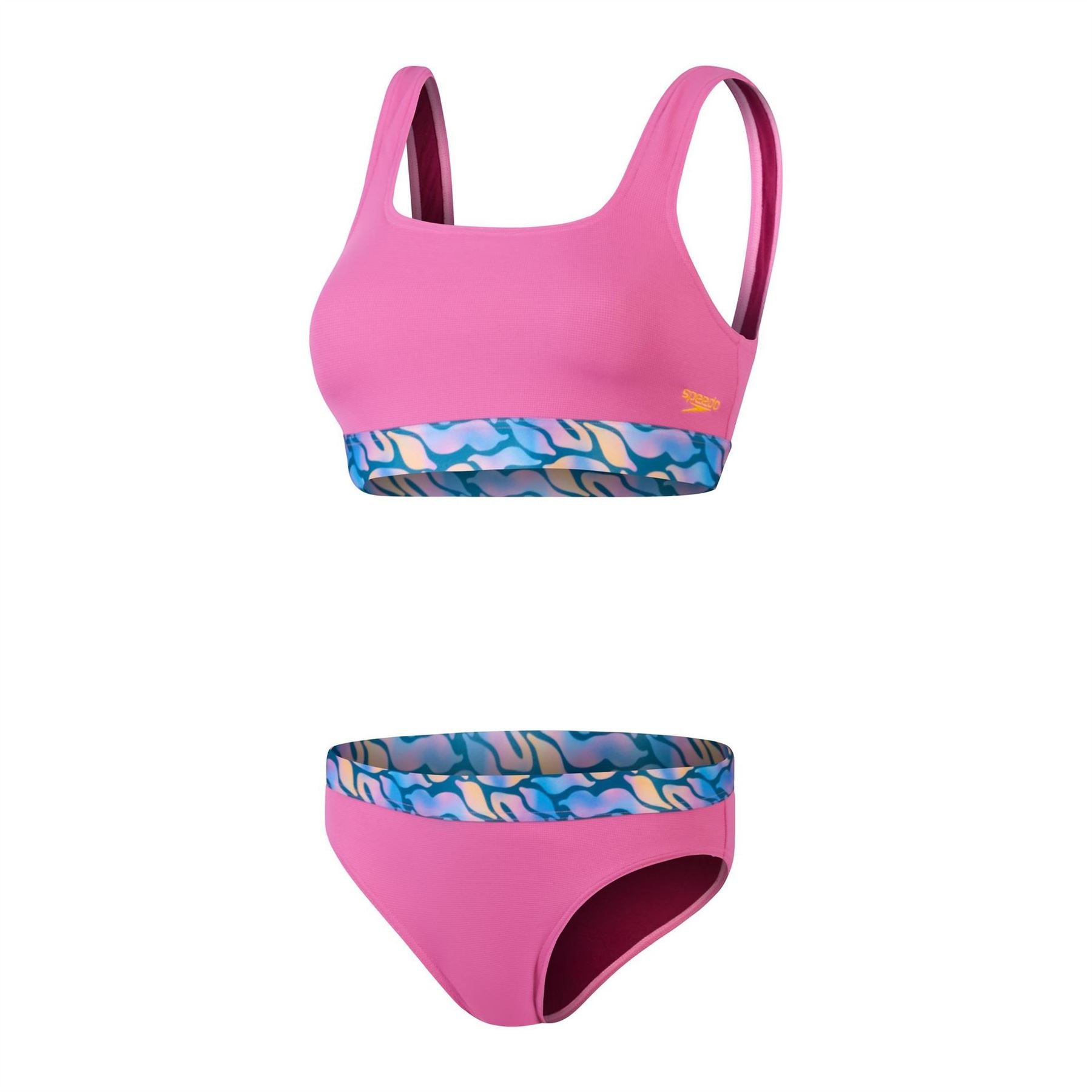 Speedo Text Deep Abstract Patterned Bikini Set