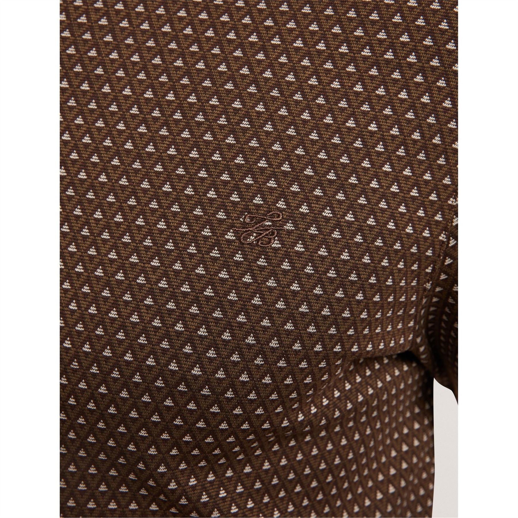 Ted Baker Jacquard Long Sleeve Collared Polo Shirt