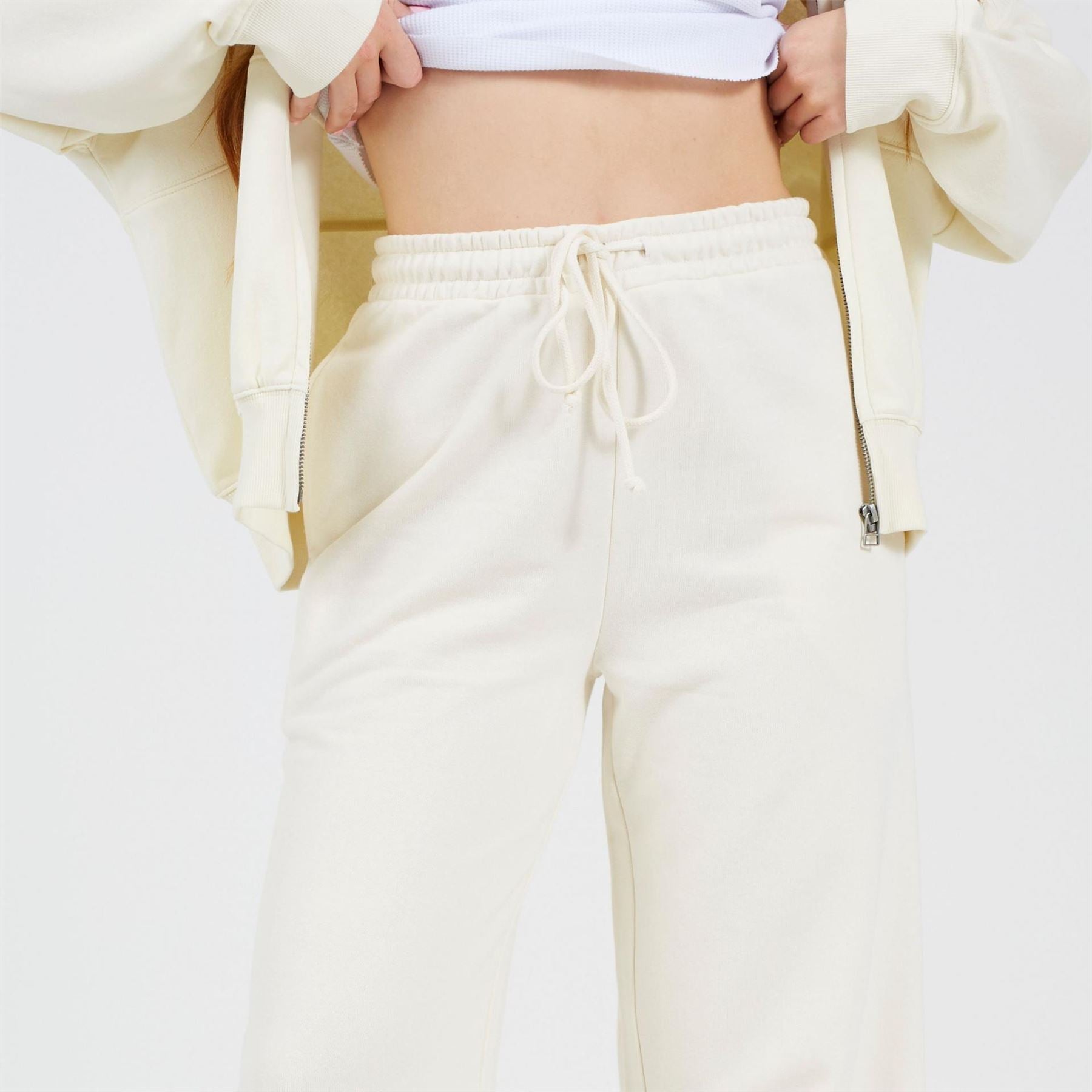 Brave Soul Womens Wide Leg Cream Jogger