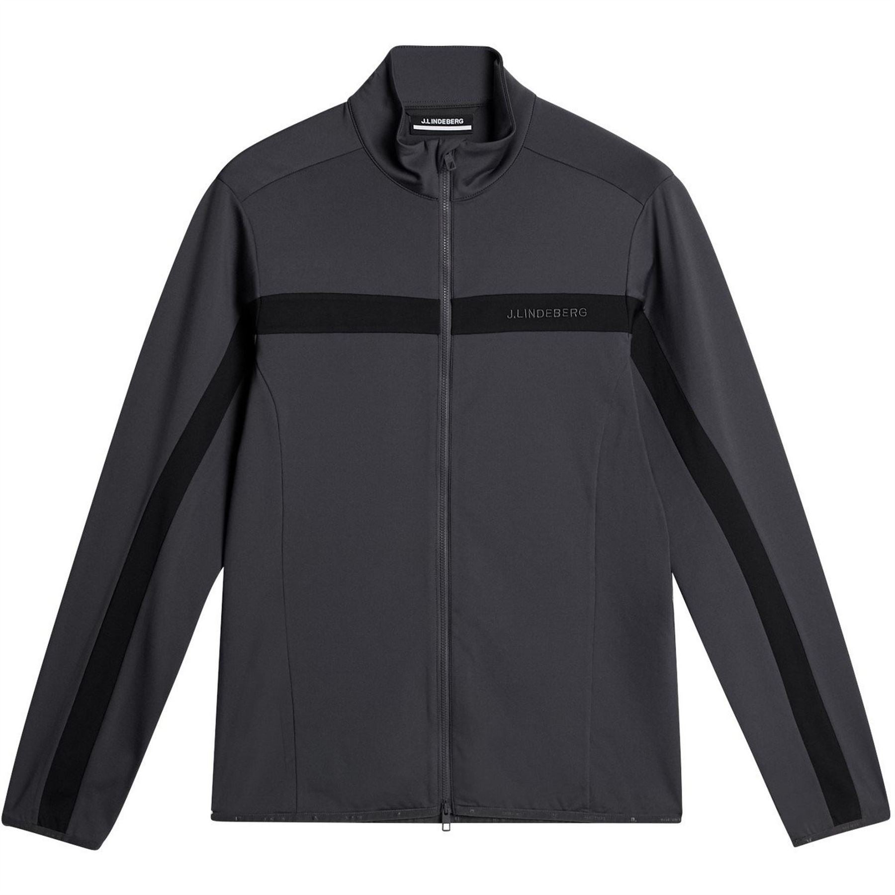 J Lindeberg Golf Jarvis Stripe Patterned Full Zipper Zipped Pocket Fitted Cuff Jacket