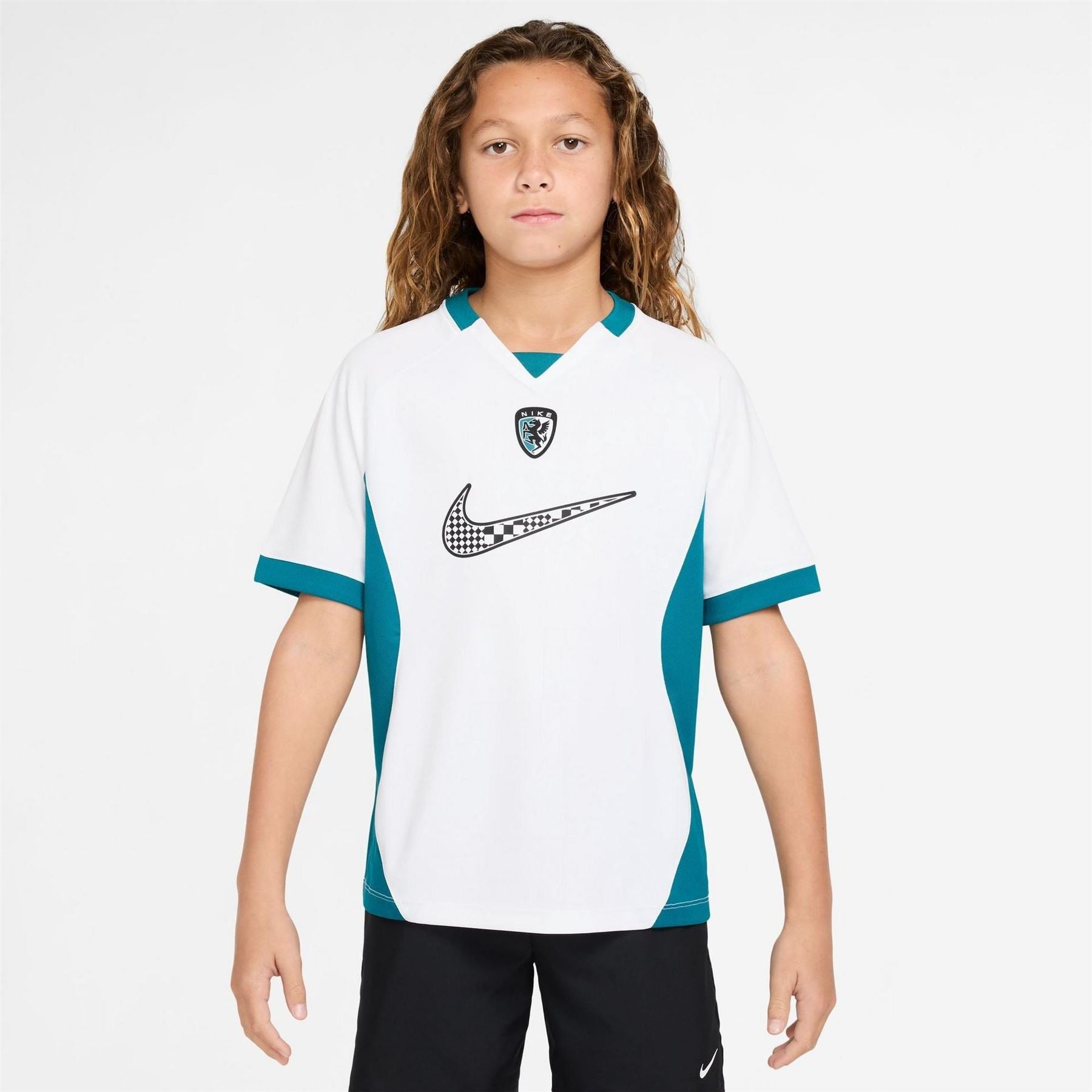 Nike Bold Logo V-Neck Raglan Short Sleeve Competition T-Shirt