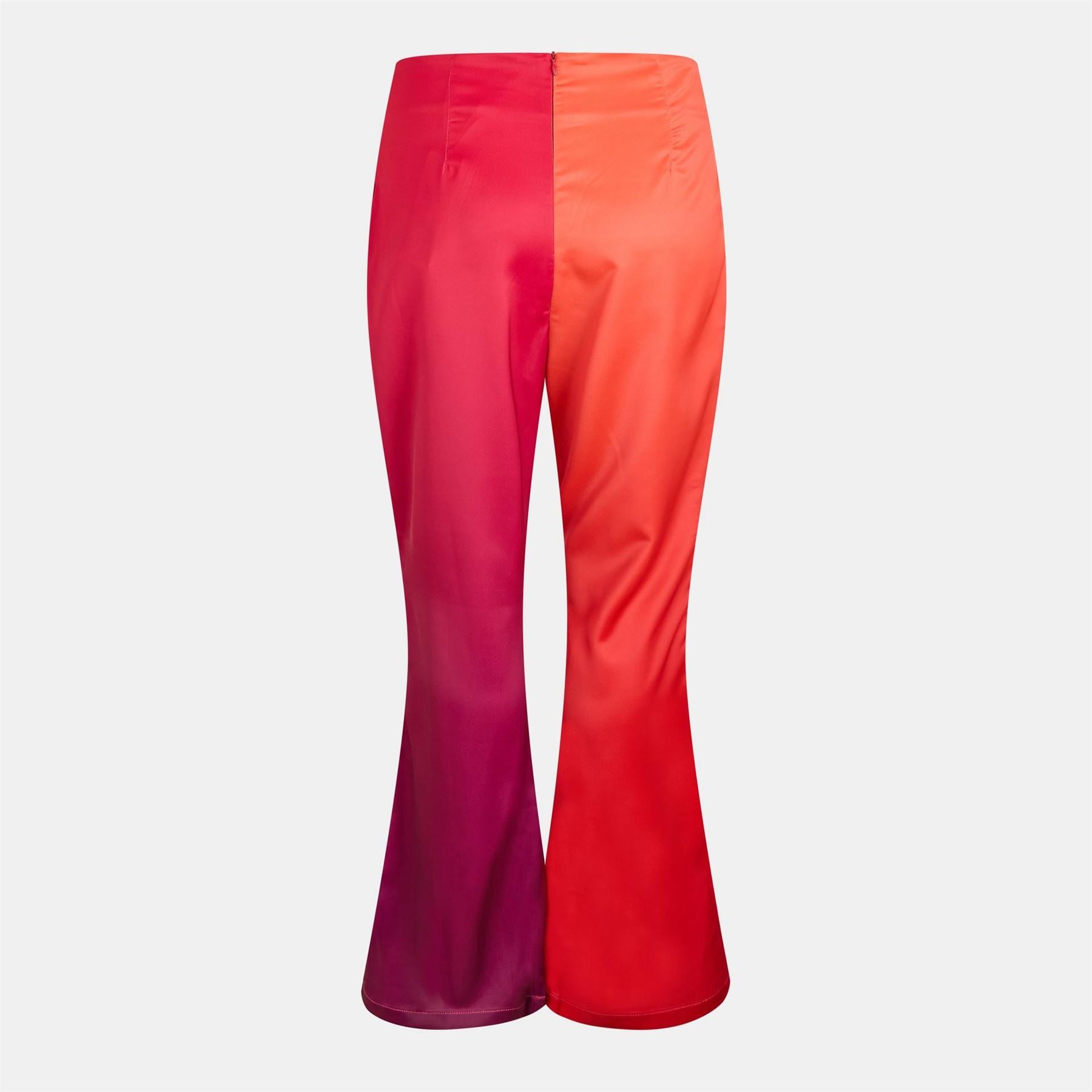 AmyLynn Satin Color Block Flared Trousers