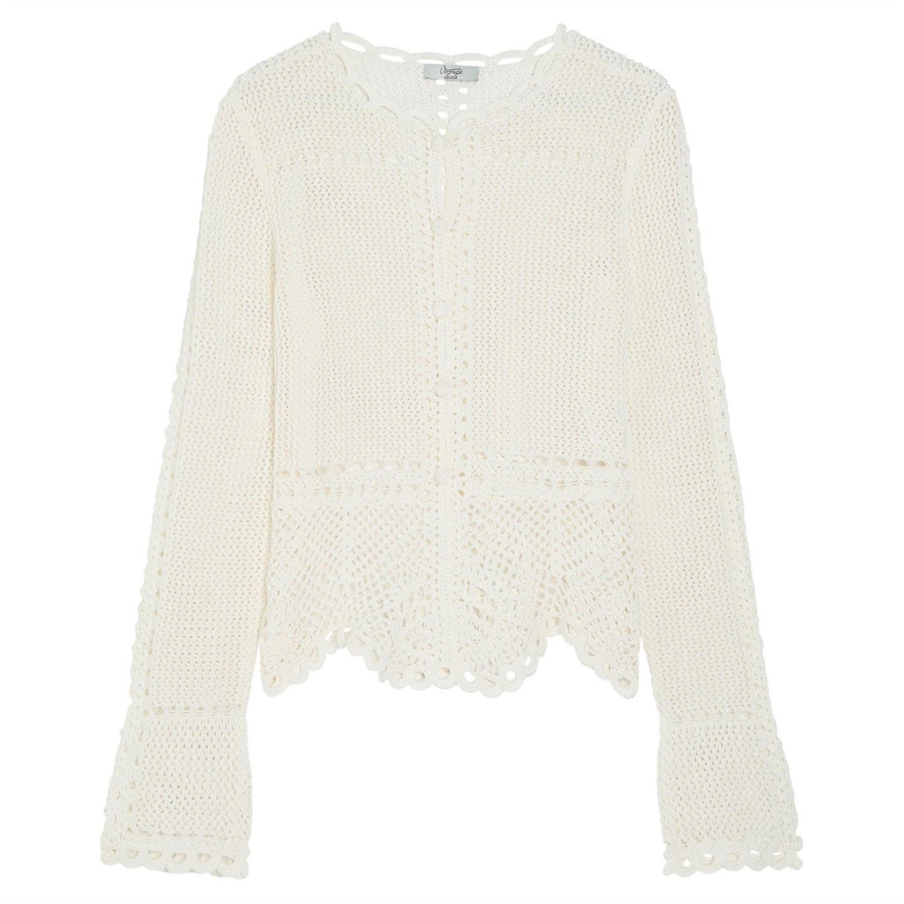 Erdem Crochet Peplum Cardigan