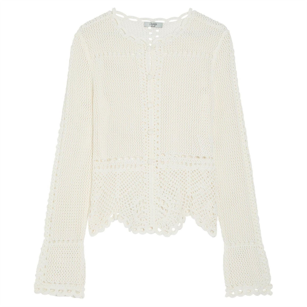 Erdem Crochet Peplum Cardigan