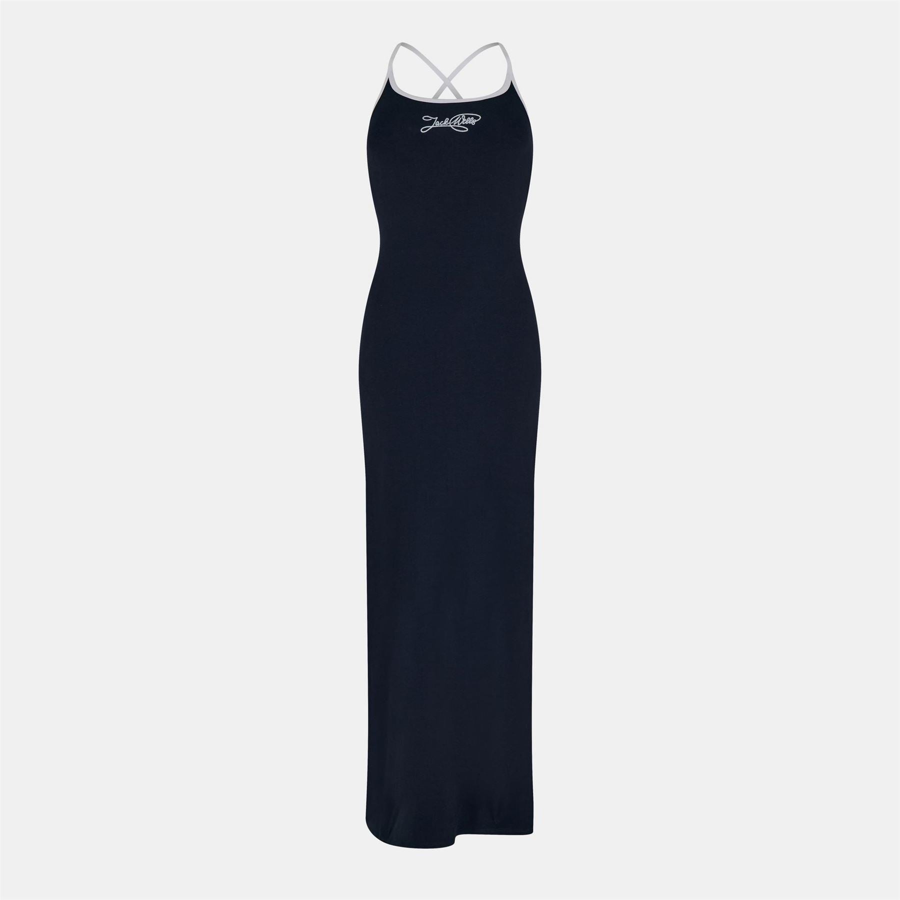 Jack Wills Chain Stitch Halter Neck Maxi Slip Dress