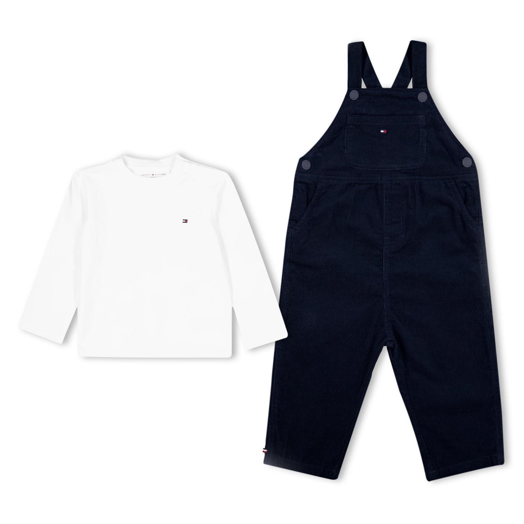 Tommy Hilfiger Tommy Organic Cotton Dungaree And T-Shirt Clothing Set