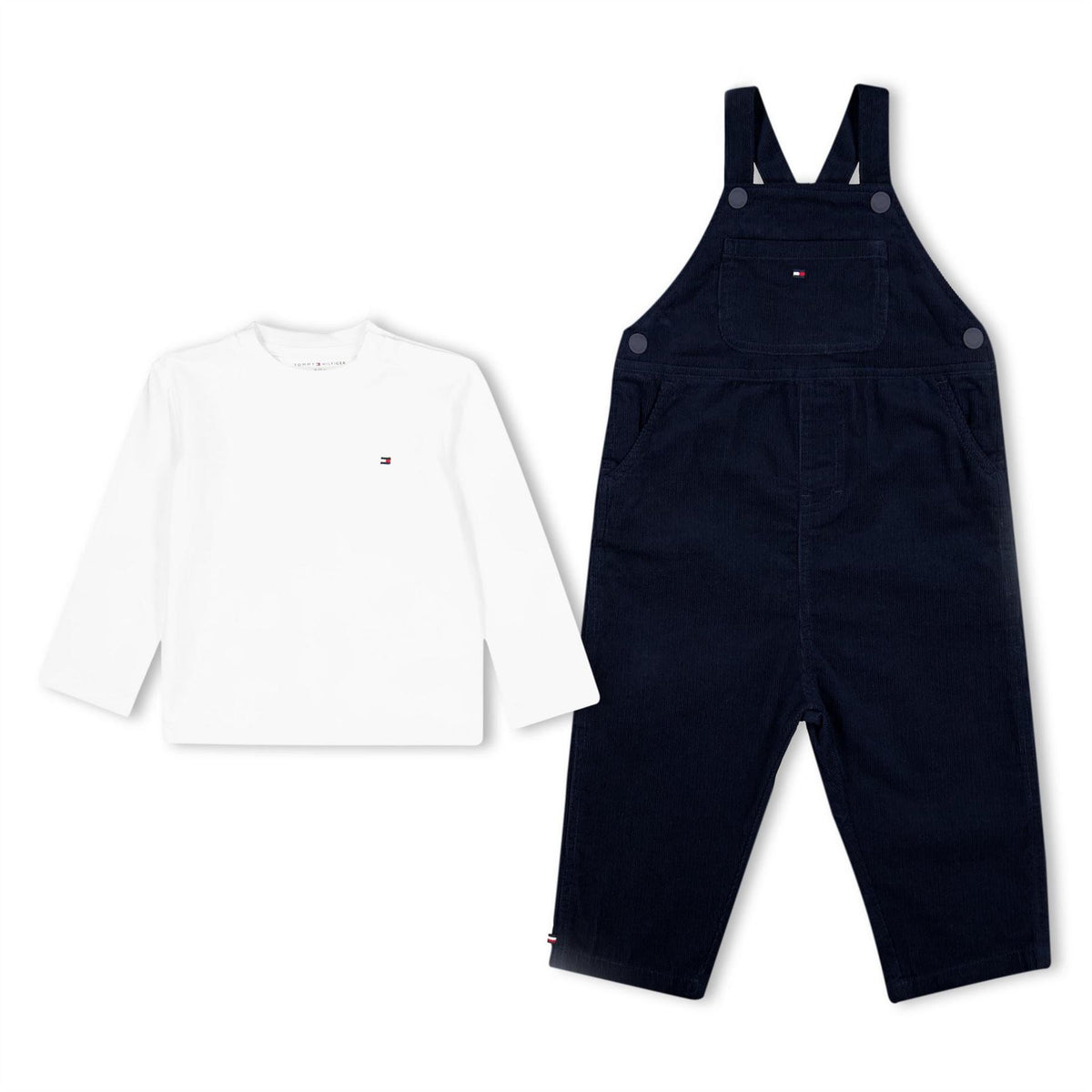 Tommy Hilfiger Tommy Organic Cotton Dungaree And T-Shirt Clothing Set