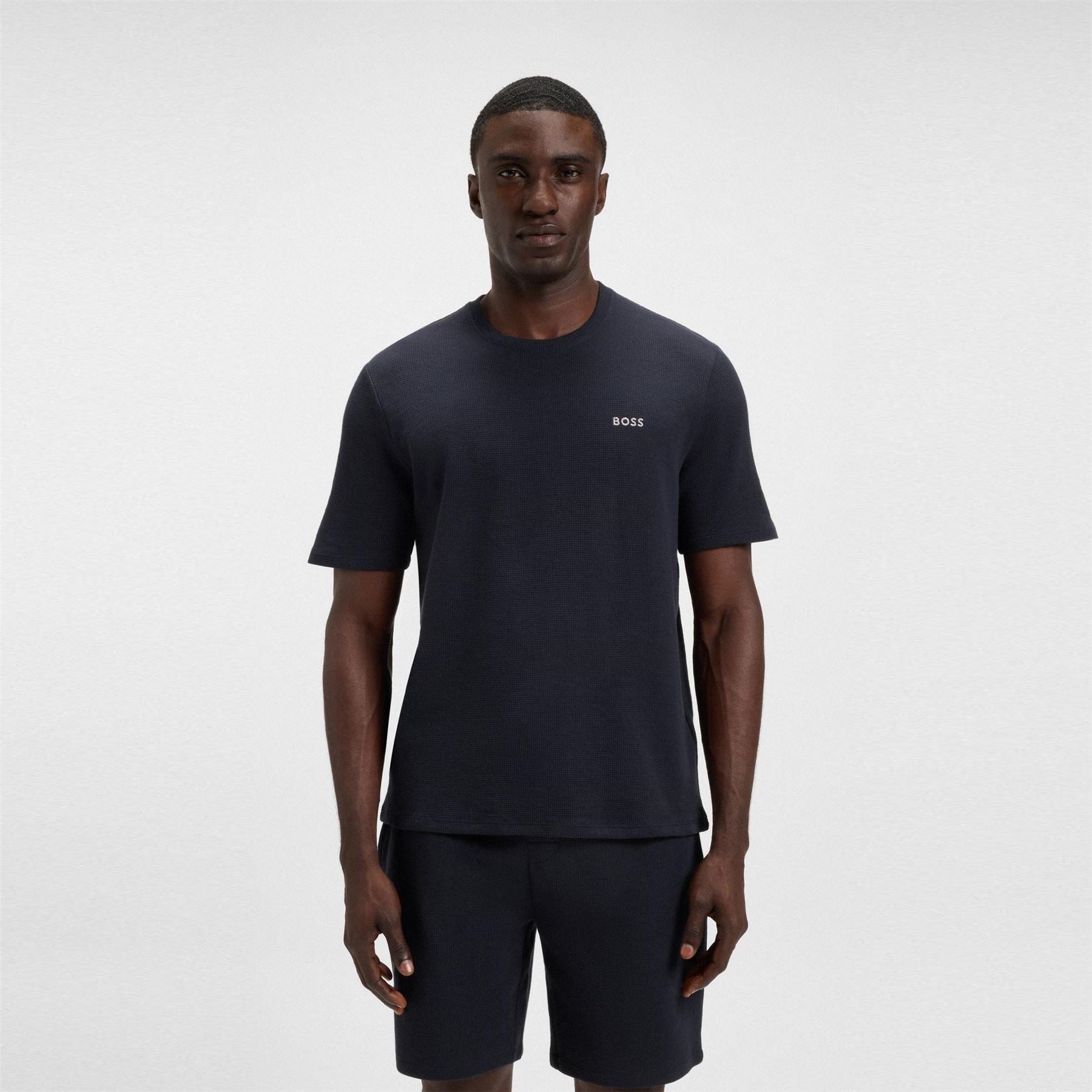 Boss BOSS Bodywear Waffle T Shirt with Structured Design