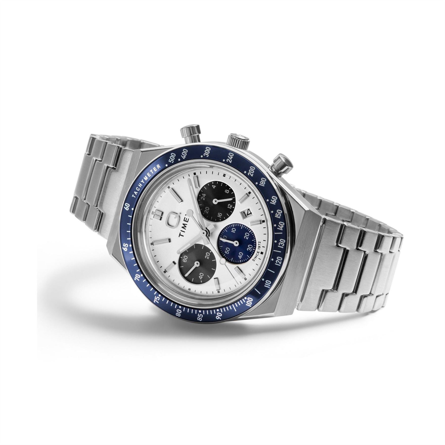 Timex Q Chronograph Racing Steel Bracelet Analogue Watch