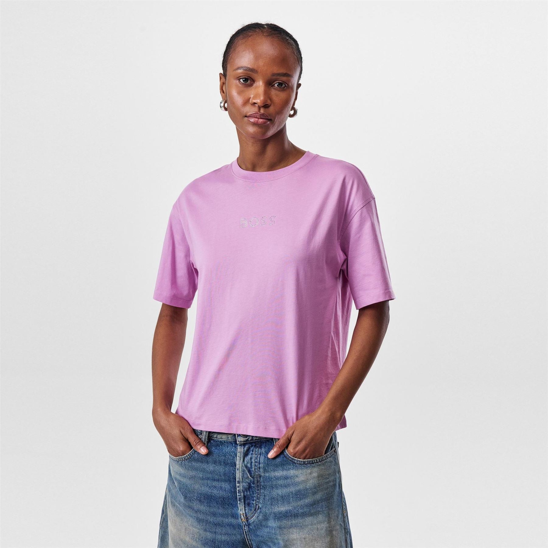 Boss Shiny Logo T-Shirt With Centre Logo