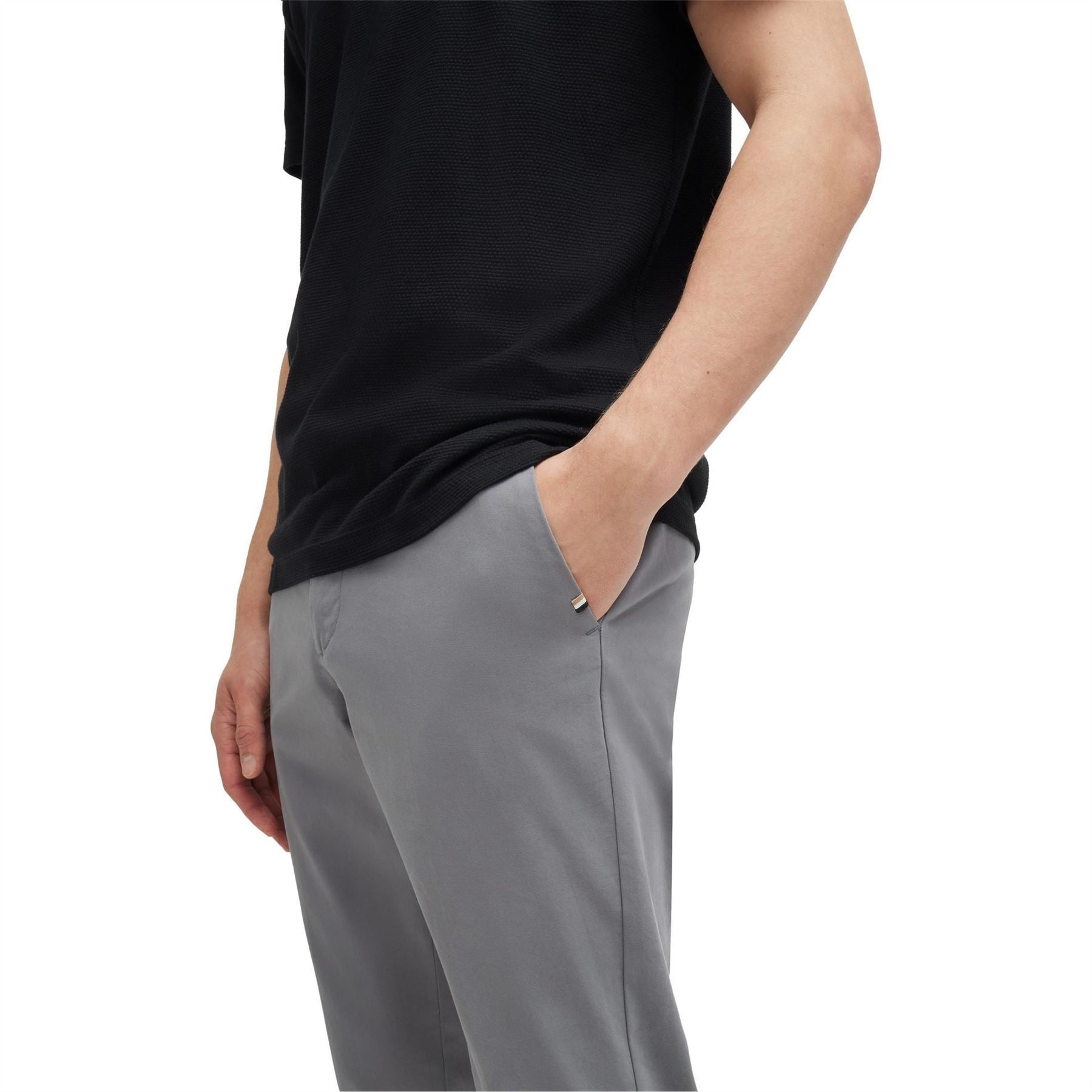 Boss Kaito3 D Solid Patterned Straight Chinos
