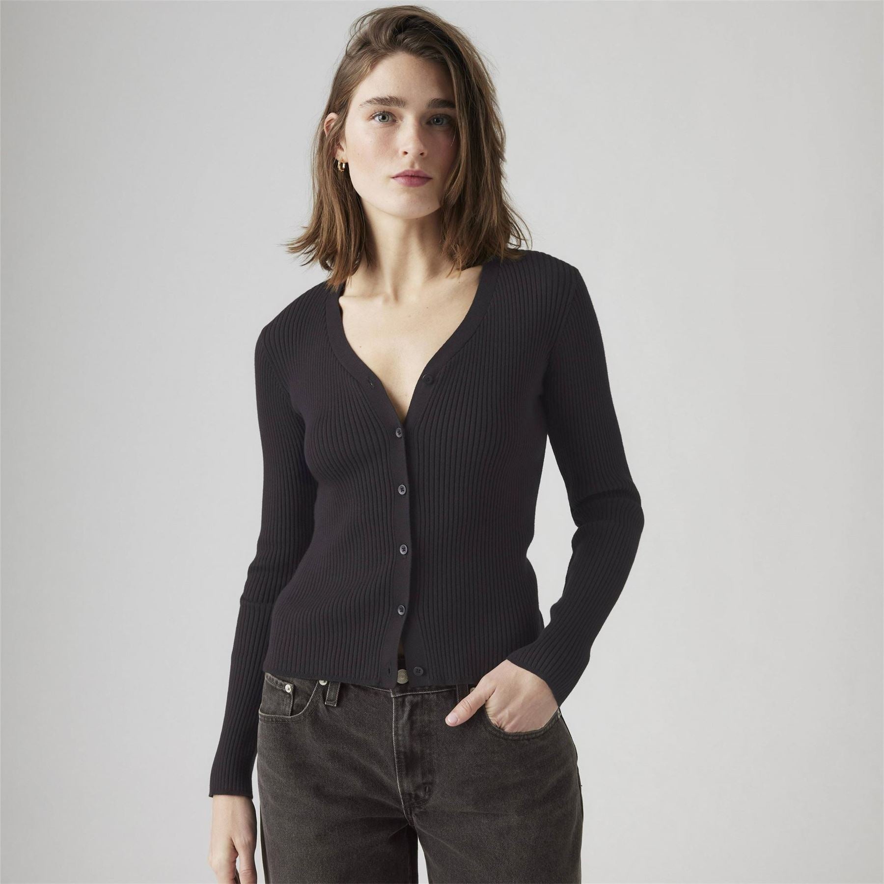 Levis Caviar V-Neck Long Sleeve Sweater
