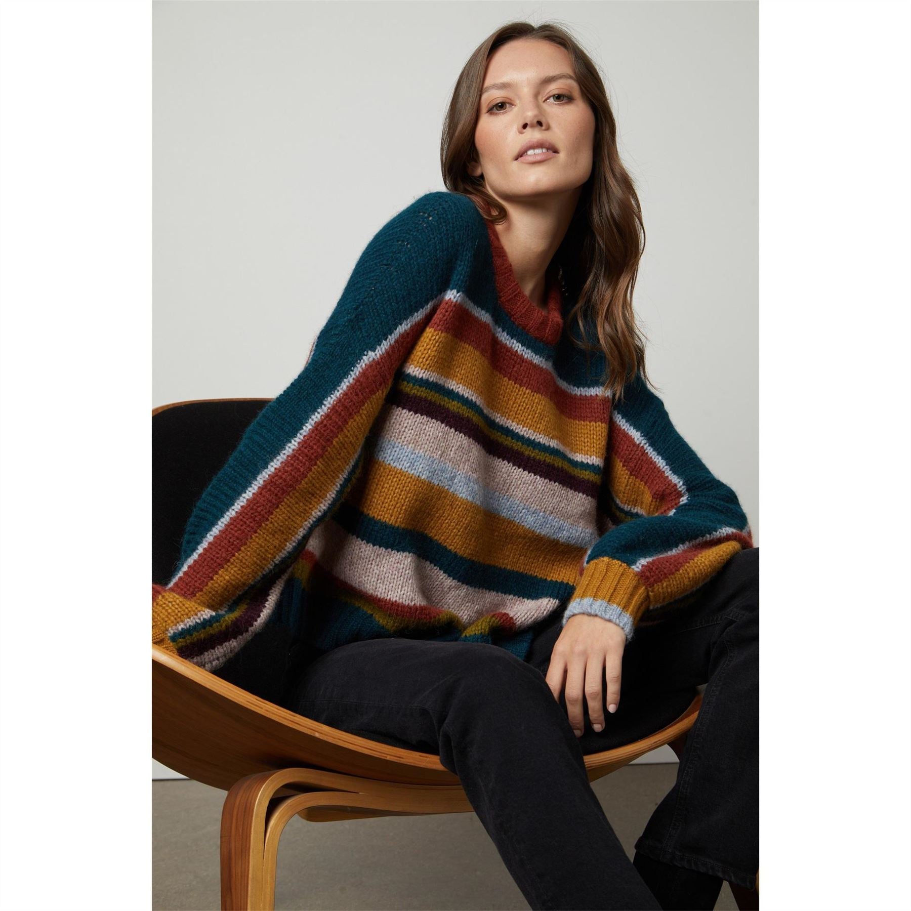 Velvet by Graham and Spencer Regular Fit Drop Shoulder Long Sleeve Sweater