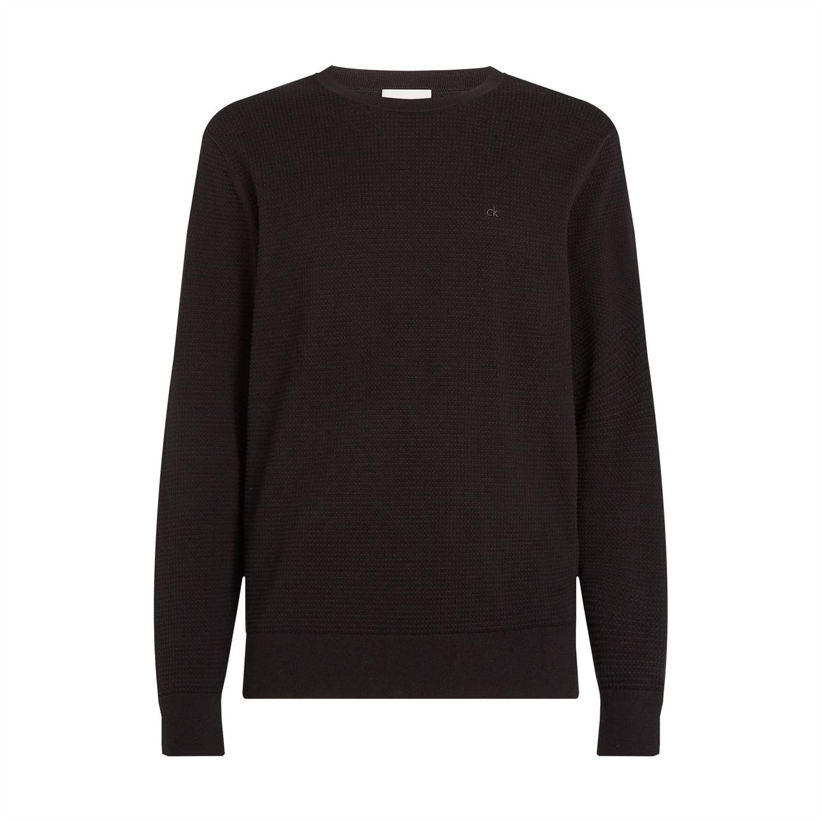Calvin Klein Waffle Texture Cotton Crew Neck Jumper