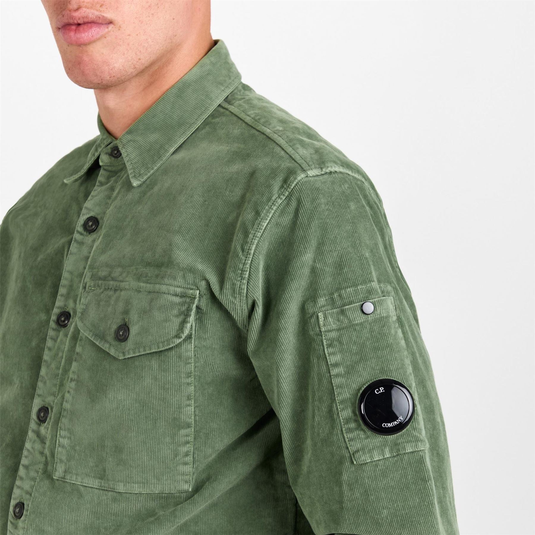 CP Company Lens Cord Long Sleeve Plain Shirt