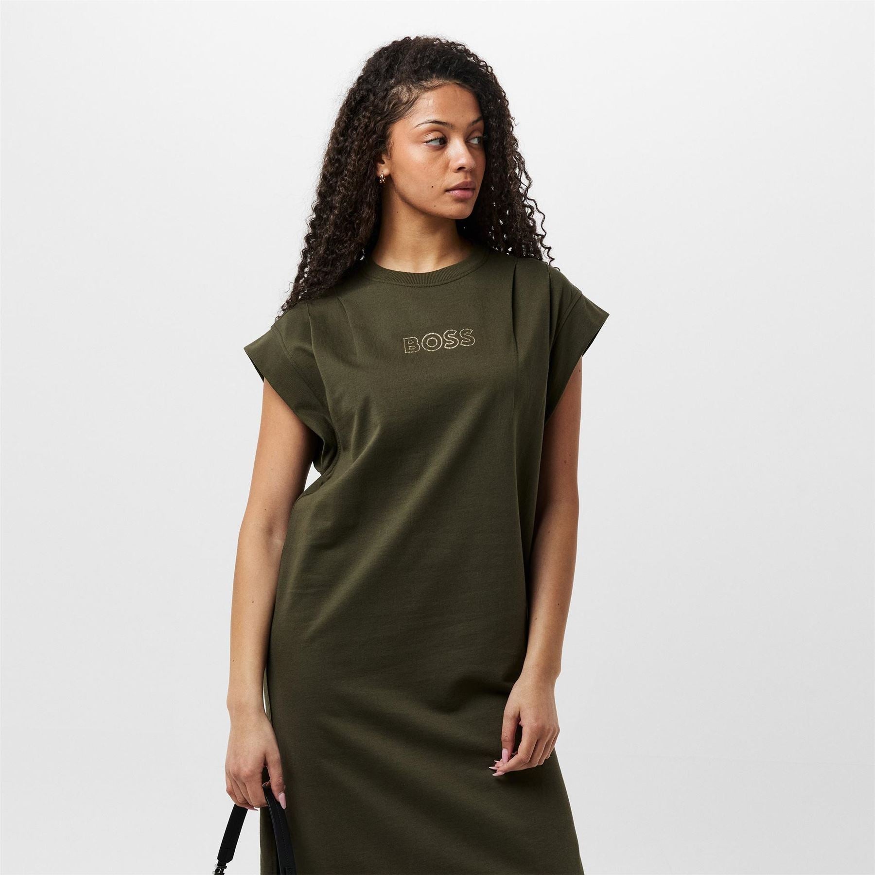Boss Edress 2 Crystal Embellished Logo Dress