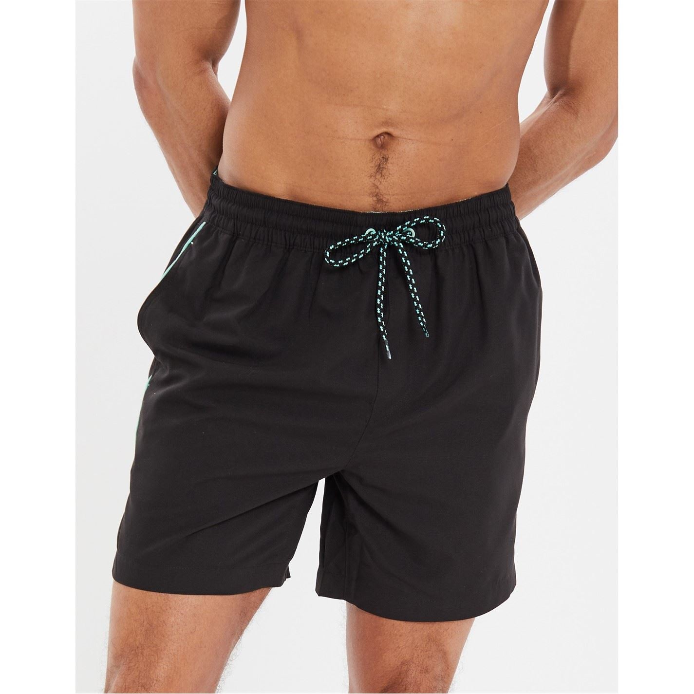 Threadbare Solid Patterned Regular Fit Swim Shorts