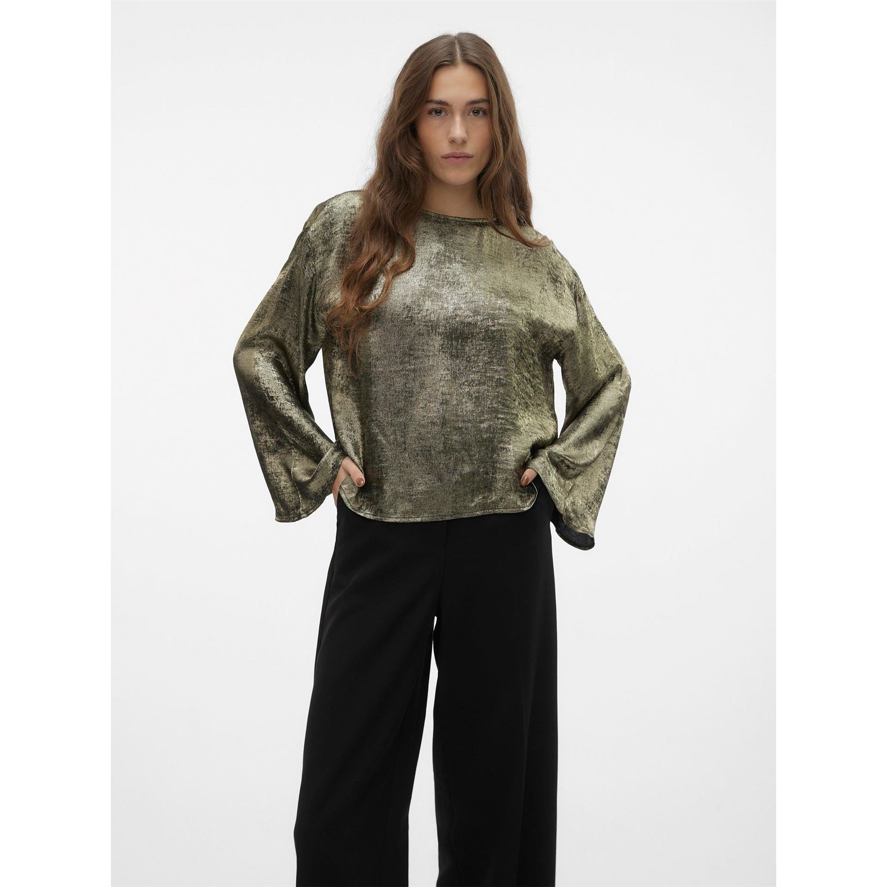 Vero Moda Long Sleeve Relaxed Fit Crew Neck Blouse