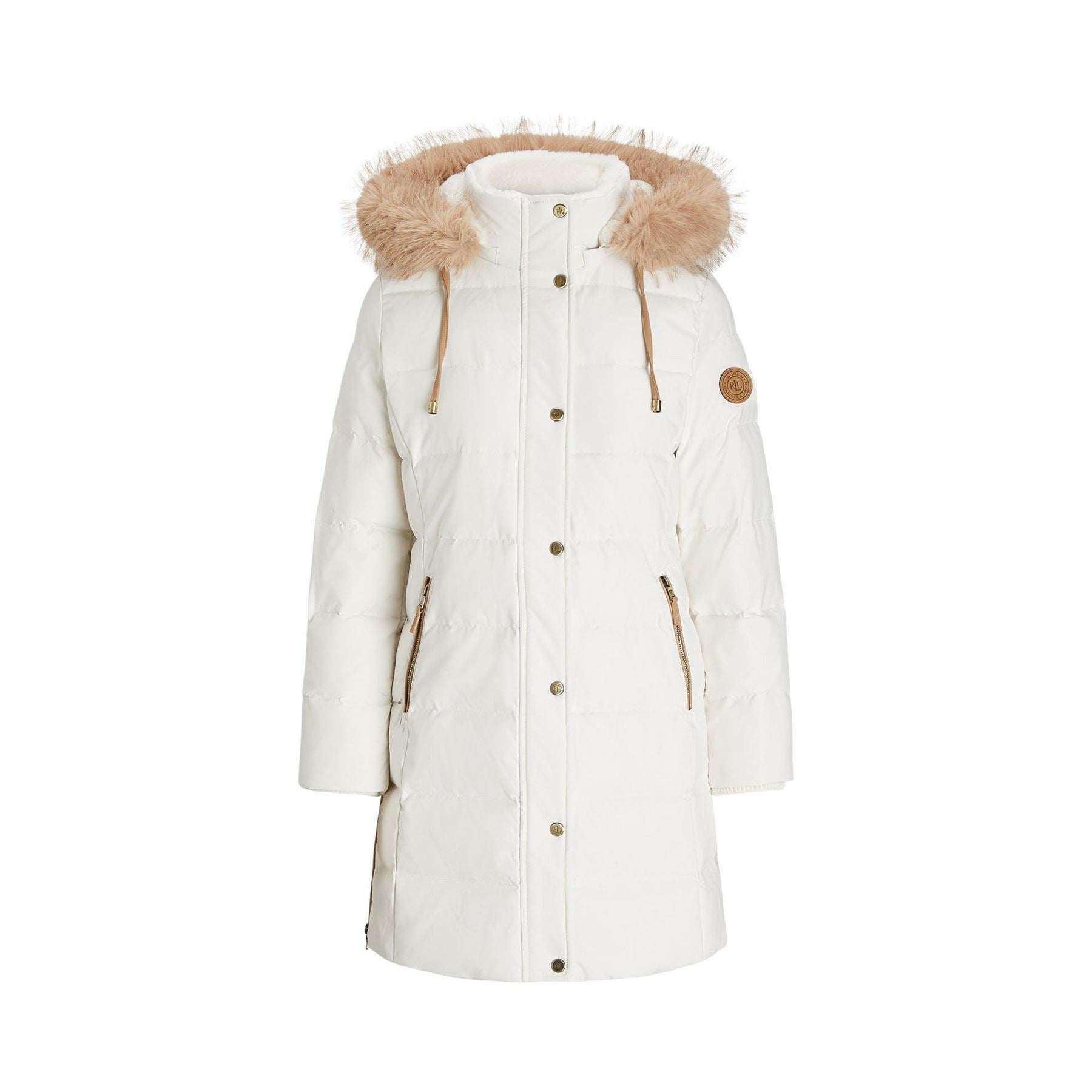 Lauren by Ralph Lauren Fur Hoody Coat Ld64