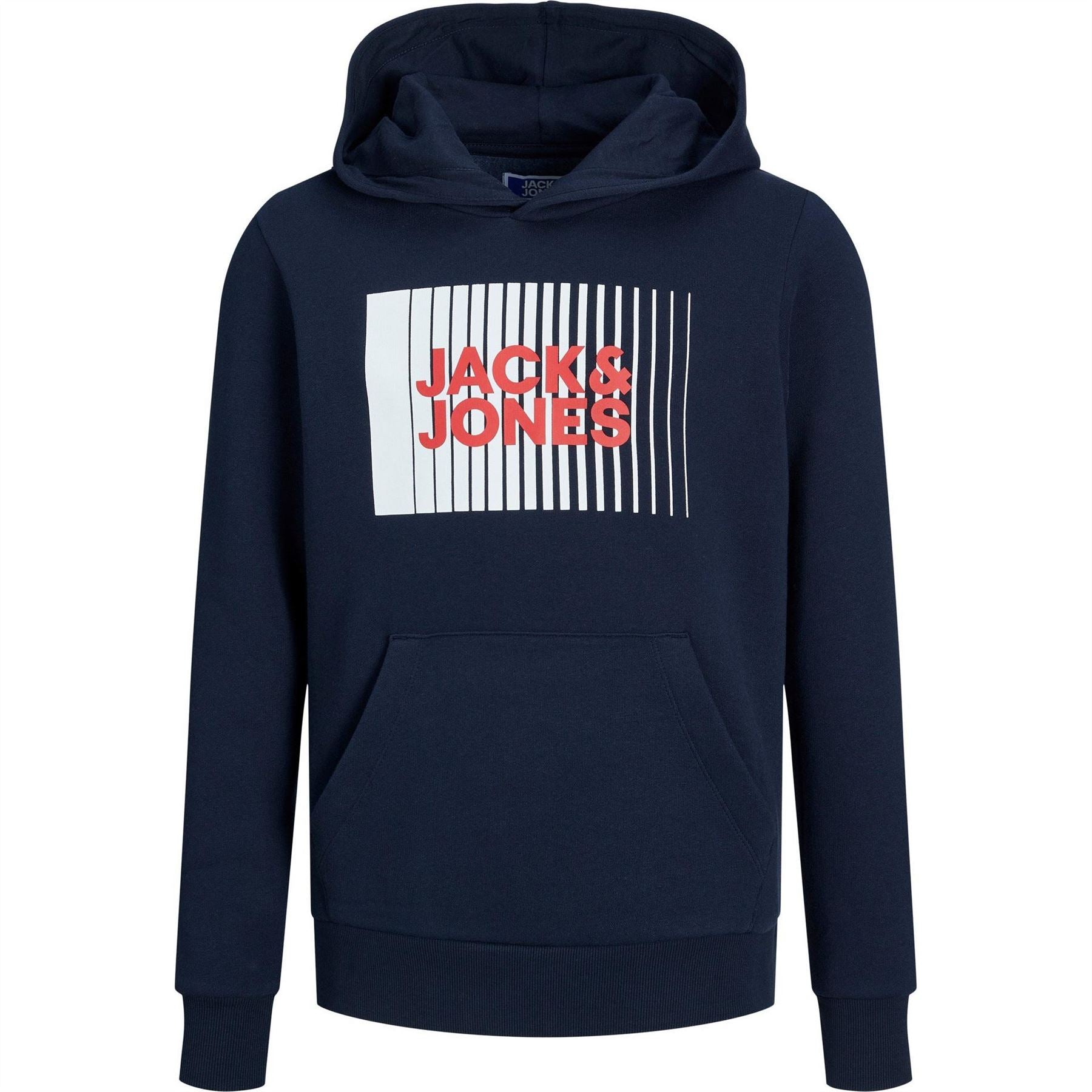 Jack and Jones Play Logo Print Hooded Sweatshirt